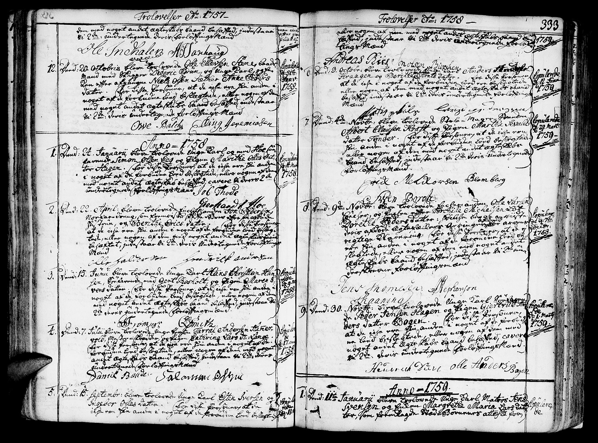 Ministerialprotokoller, klokkerbøker og fødselsregistre - Sør-Trøndelag, SAT/A-1456/602/L0103: Parish register (official) no. 602A01, 1732-1774, p. 333