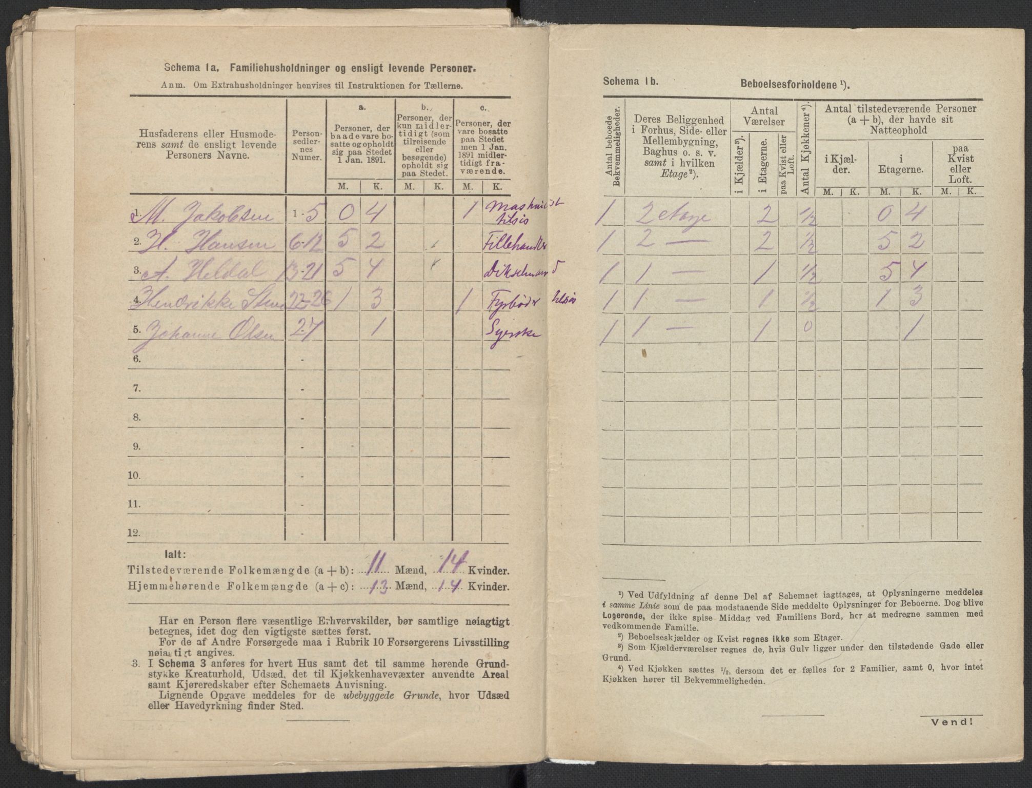 RA, 1891 Census for 1301 Bergen, 1891, p. 4820