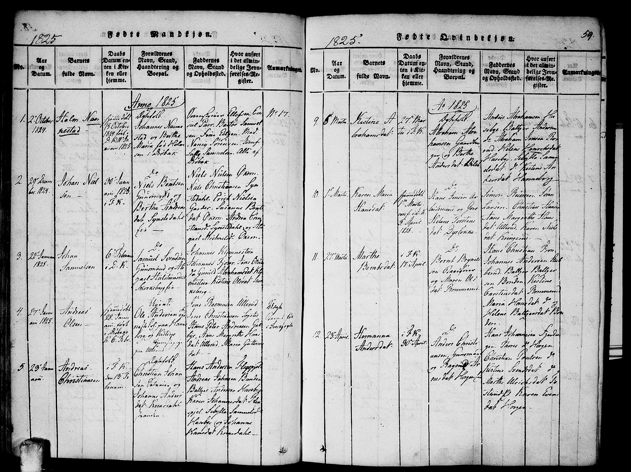 Drøbak prestekontor Kirkebøker, AV/SAO-A-10142a/F/Fa/L0001: Parish register (official) no. I 1, 1816-1842, p. 59