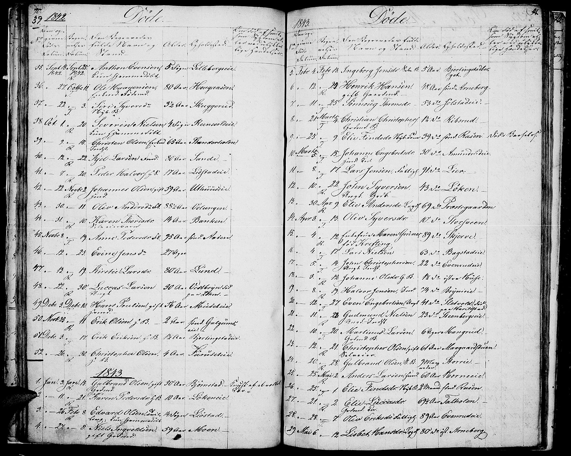 Romedal prestekontor, SAH/PREST-004/L/L0008: Parish register (copy) no. 8, 1837-1844, p. 39