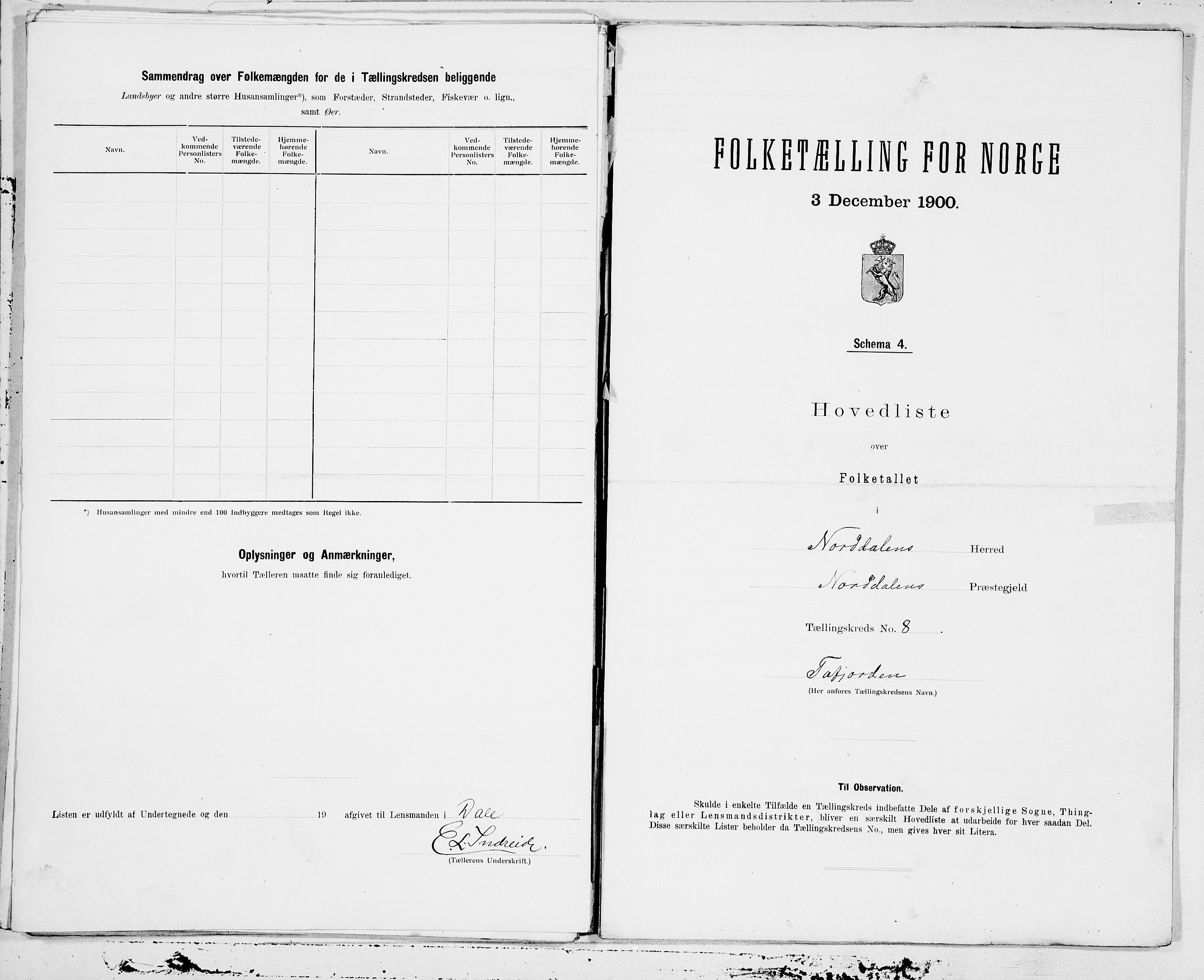 SAT, 1900 census for Norddal, 1900, p. 16