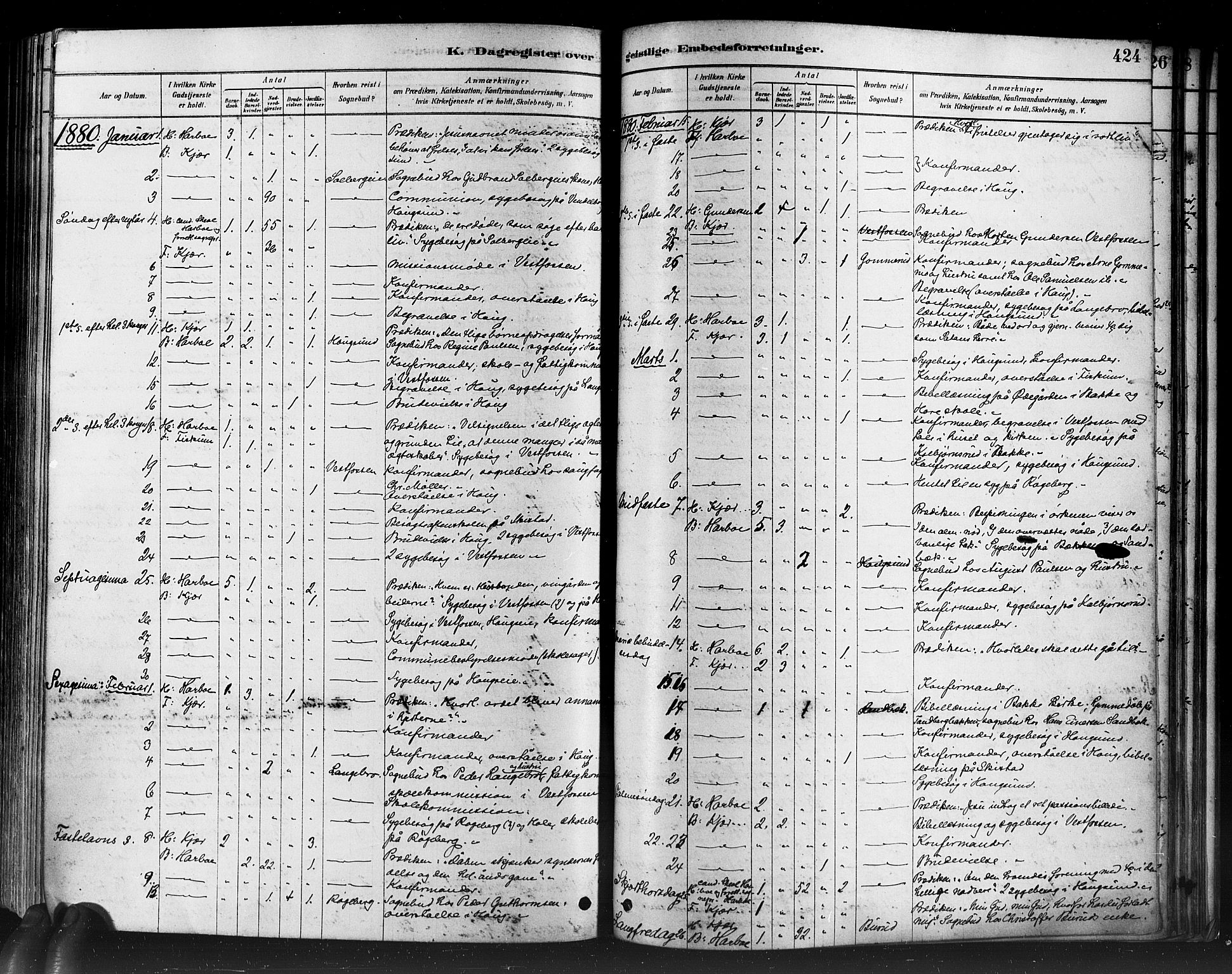 Eiker kirkebøker, SAKO/A-4/F/Fb/L0001: Parish register (official) no. II 1, 1878-1888, p. 424