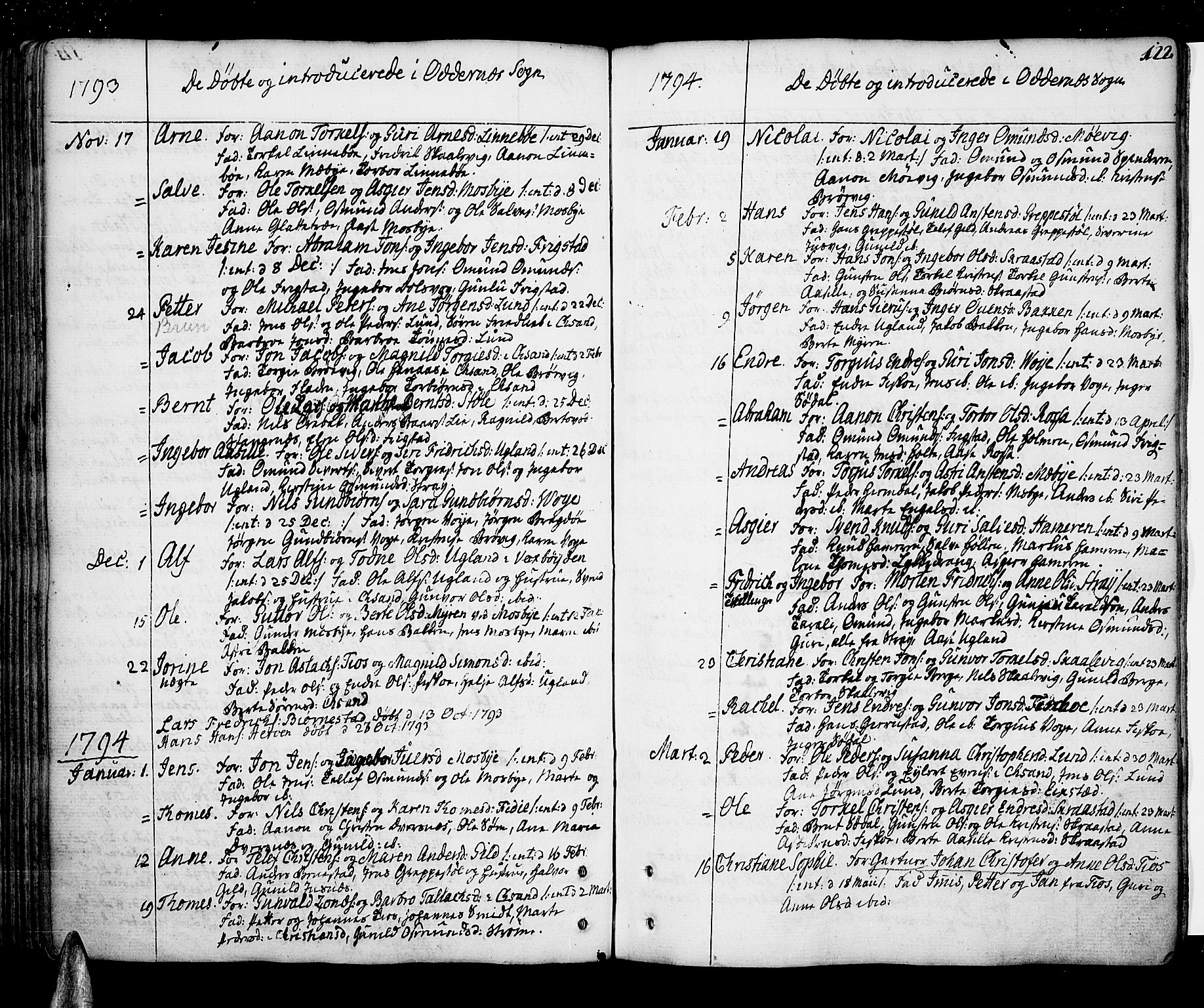 Oddernes sokneprestkontor, AV/SAK-1111-0033/F/Fa/Faa/L0004: Parish register (official) no. A 4, 1764-1820, p. 122