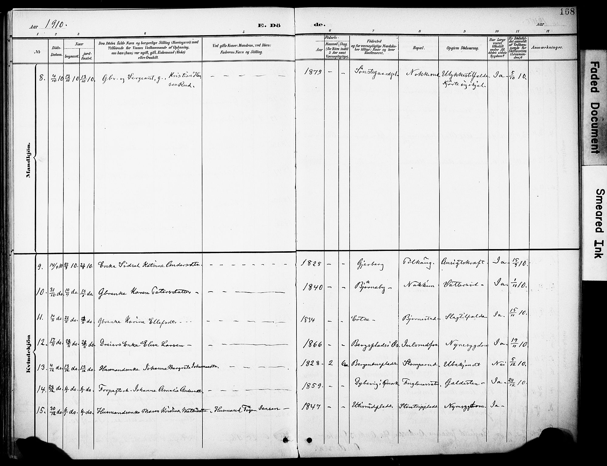 Rakkestad prestekontor Kirkebøker, AV/SAO-A-2008/F/Fb/L0002: Parish register (official) no. II 2, 1900-1920, p. 168