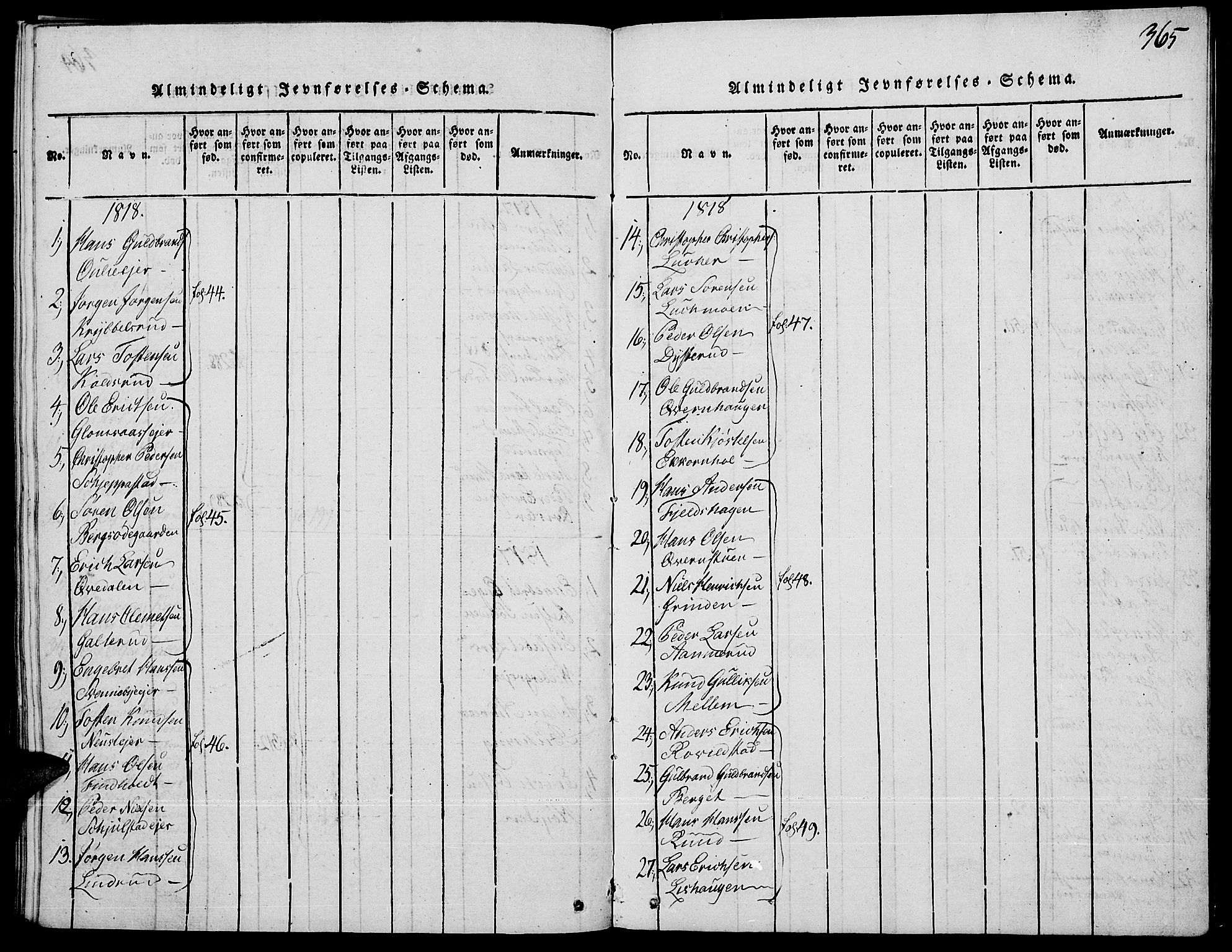 Strøm-Odalen prestekontor, AV/SAH-PREST-028/H/Ha/Haa/L0006: Parish register (official) no. 6, 1814-1850, p. 365