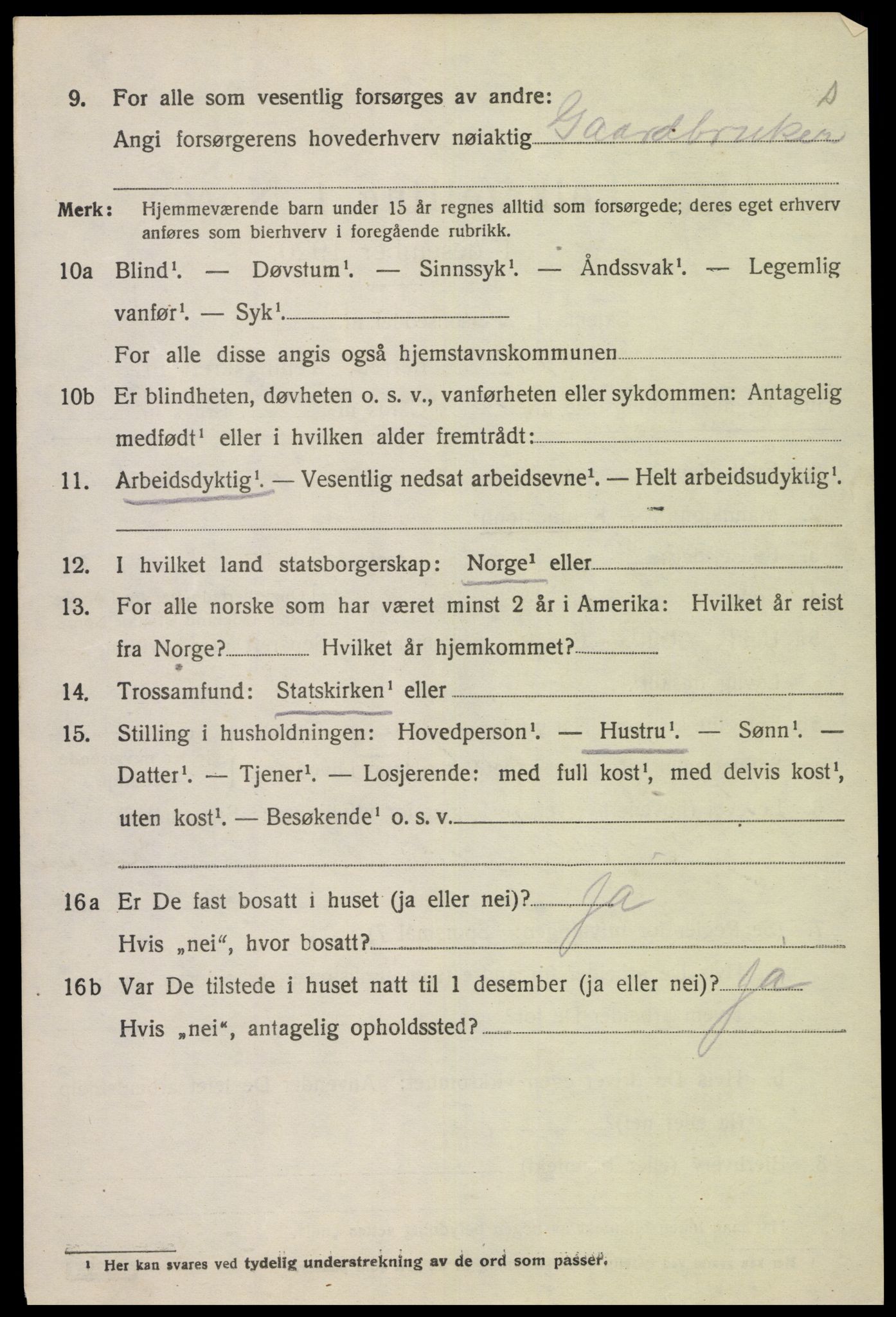 SAK, 1920 census for Nes (V-A), 1920, p. 5733