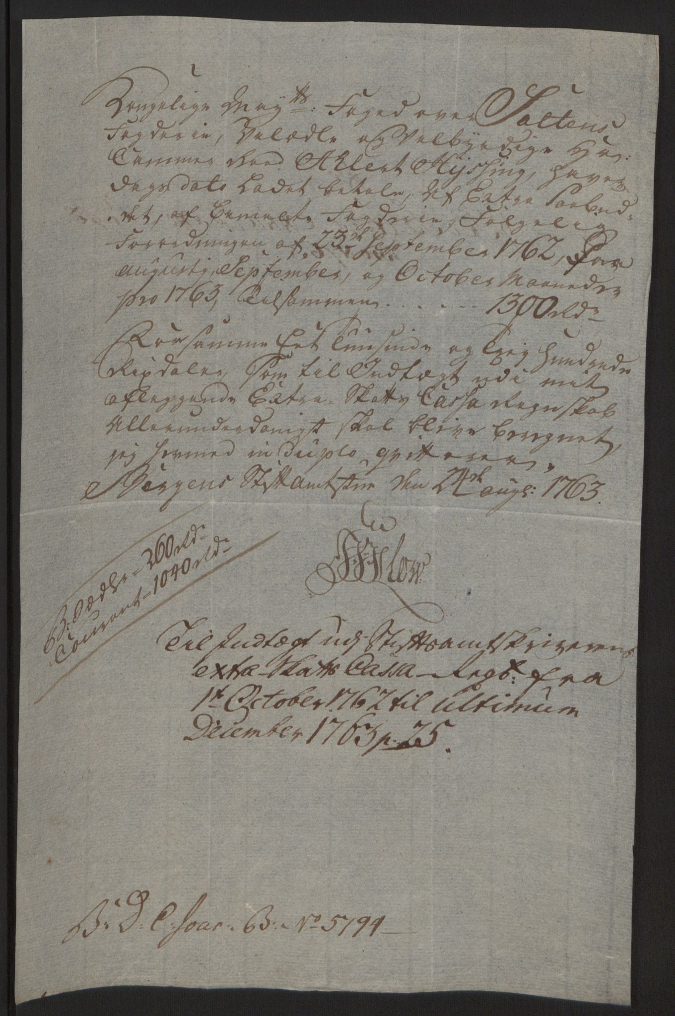 Rentekammeret inntil 1814, Reviderte regnskaper, Fogderegnskap, AV/RA-EA-4092/R66/L4670: Ekstraskatten Salten, 1762-1764, p. 160