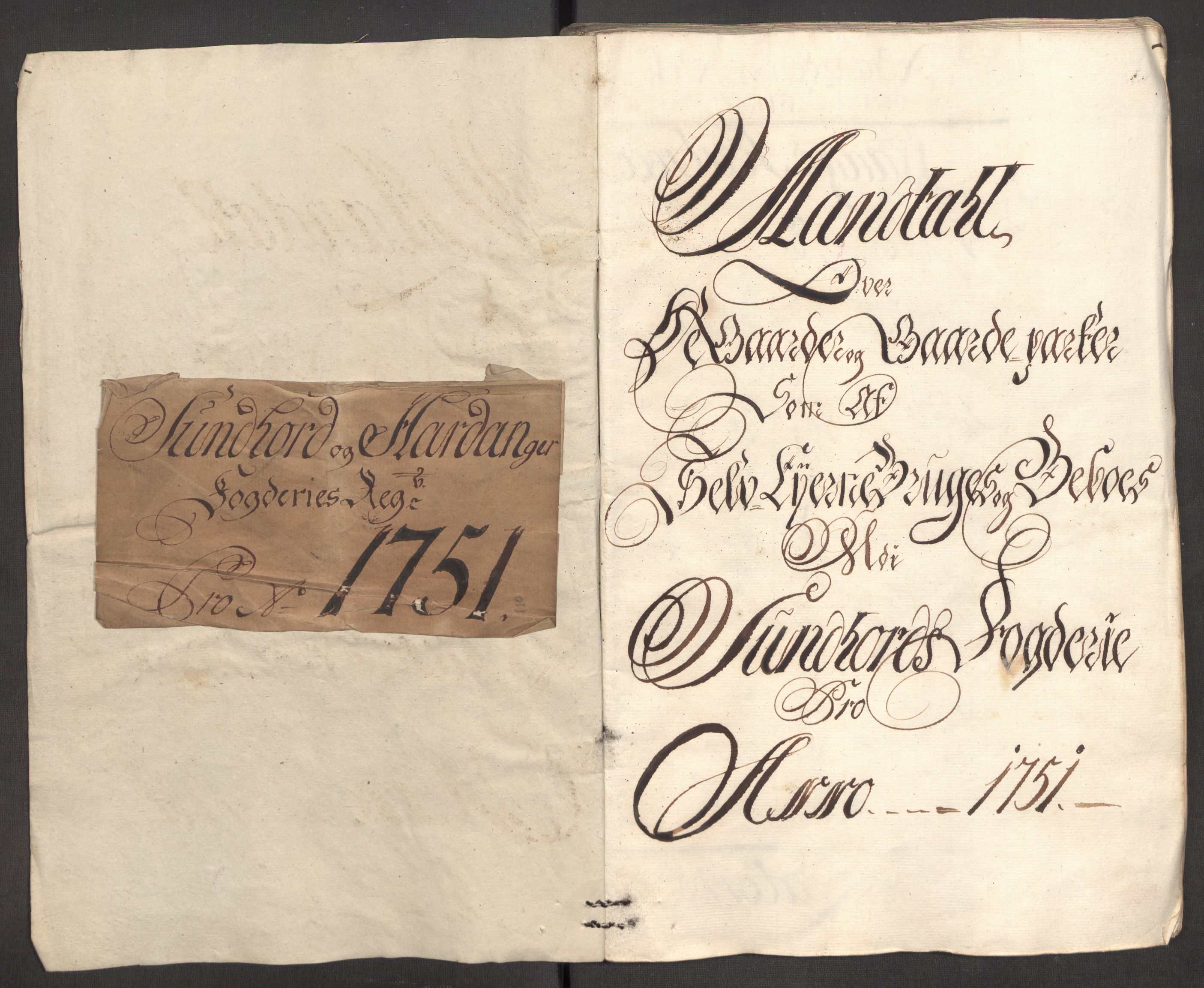 Rentekammeret inntil 1814, Reviderte regnskaper, Fogderegnskap, RA/EA-4092/R48/L3056: Fogderegnskap Sunnhordland og Hardanger, 1751, p. 328