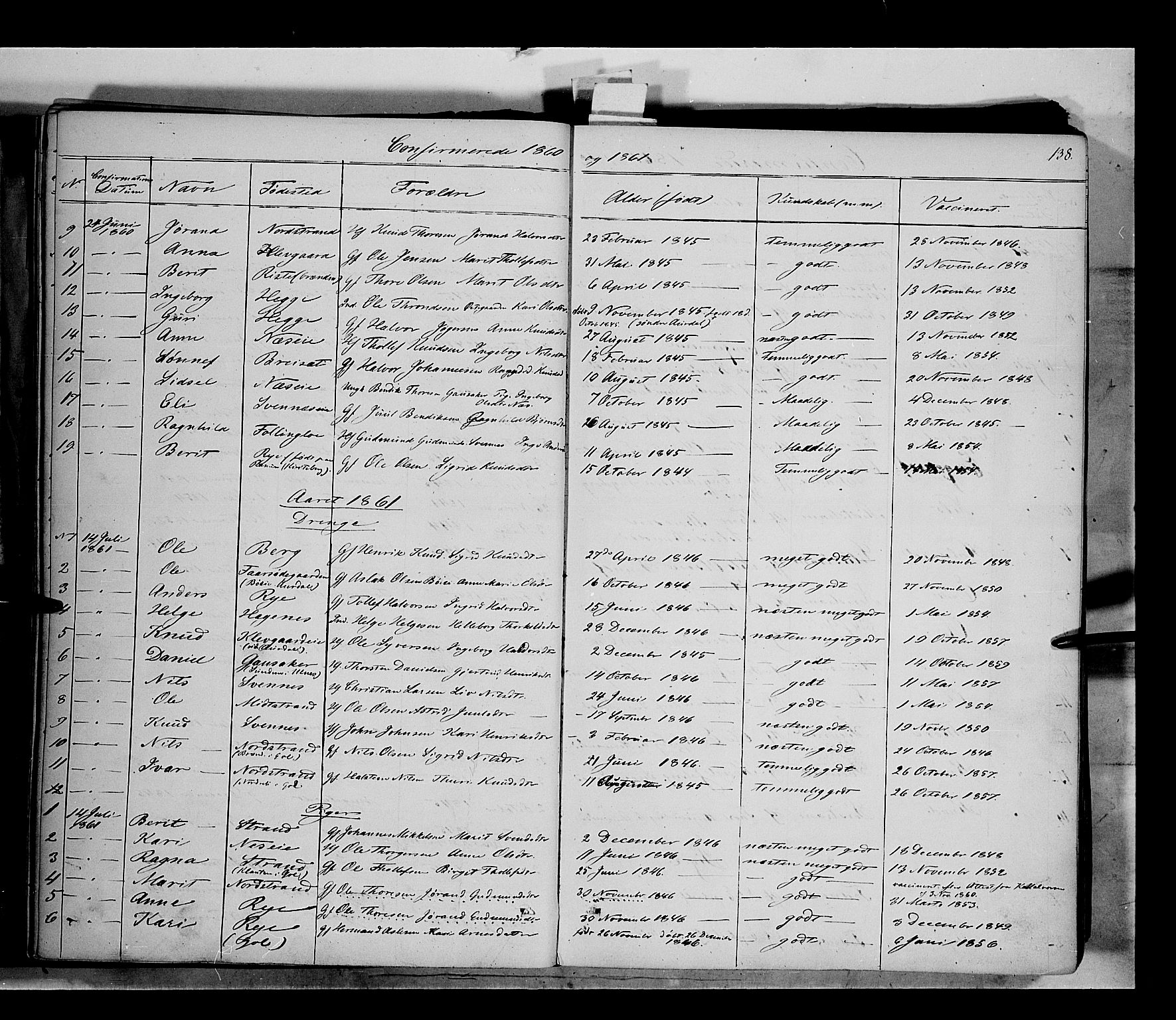 Nord-Aurdal prestekontor, AV/SAH-PREST-132/H/Ha/Haa/L0005: Parish register (official) no. 5, 1842-1863, p. 138