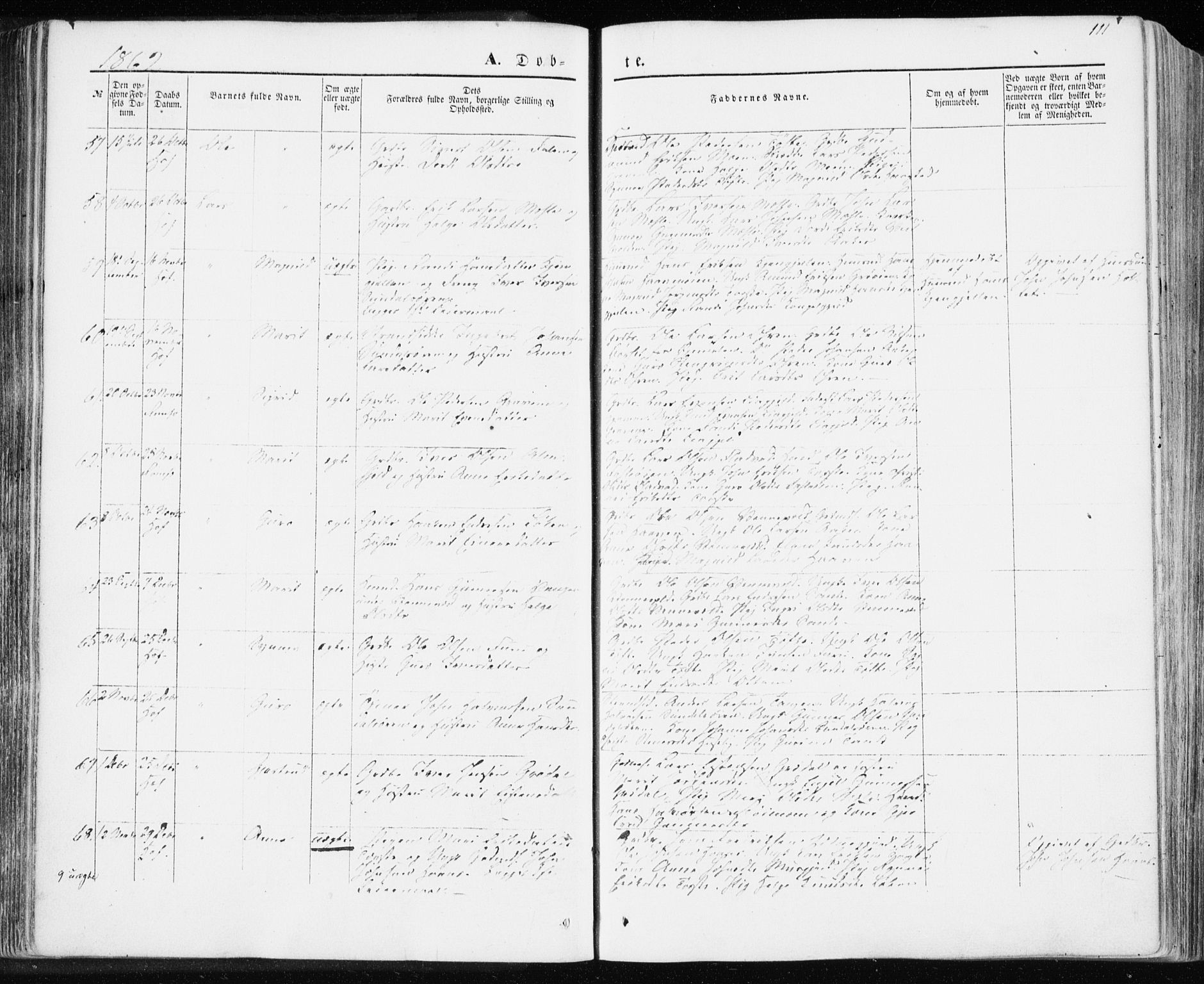 Ministerialprotokoller, klokkerbøker og fødselsregistre - Møre og Romsdal, AV/SAT-A-1454/590/L1013: Parish register (official) no. 590A05, 1847-1877, p. 111