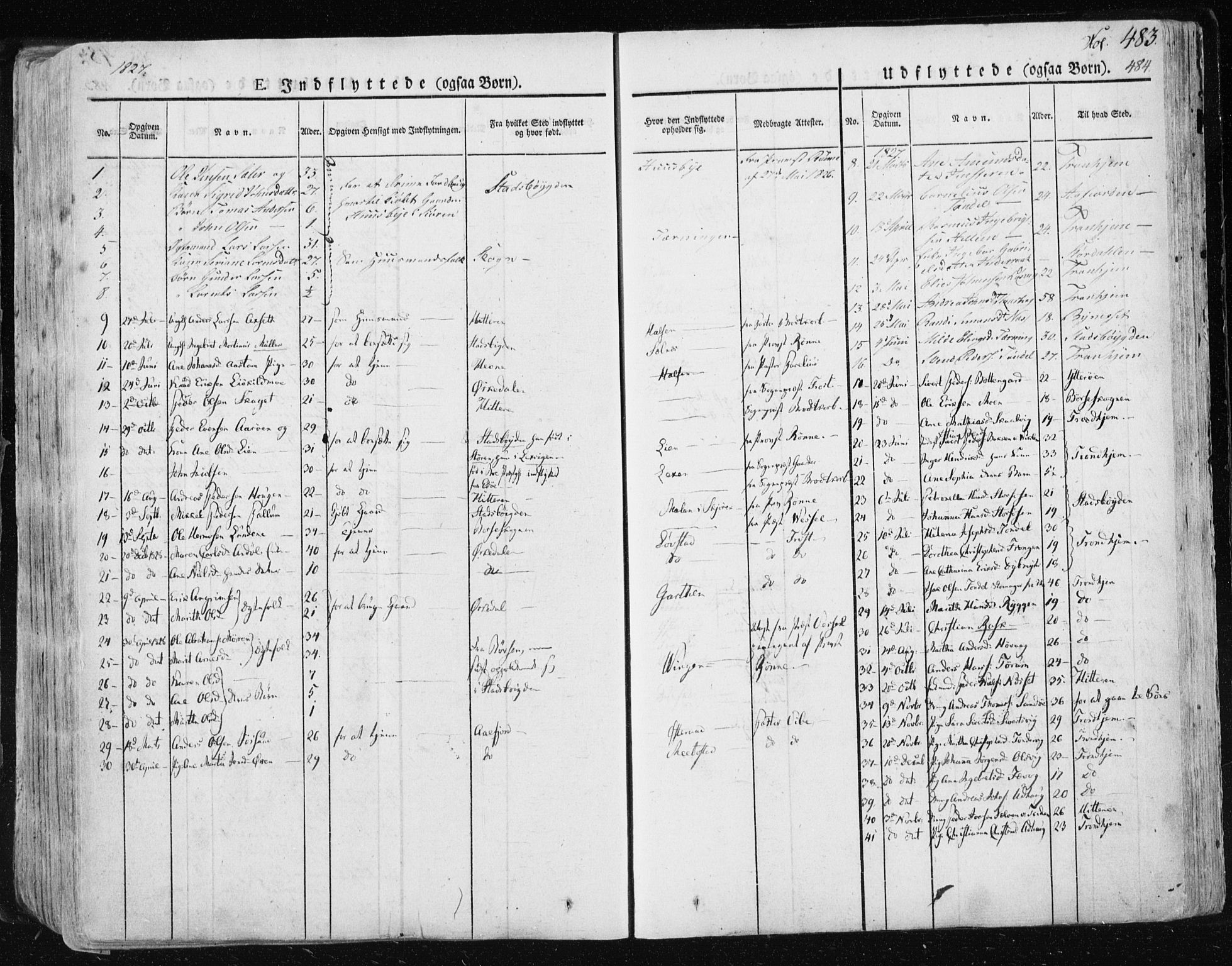 Ministerialprotokoller, klokkerbøker og fødselsregistre - Sør-Trøndelag, SAT/A-1456/659/L0735: Parish register (official) no. 659A05, 1826-1841, p. 483