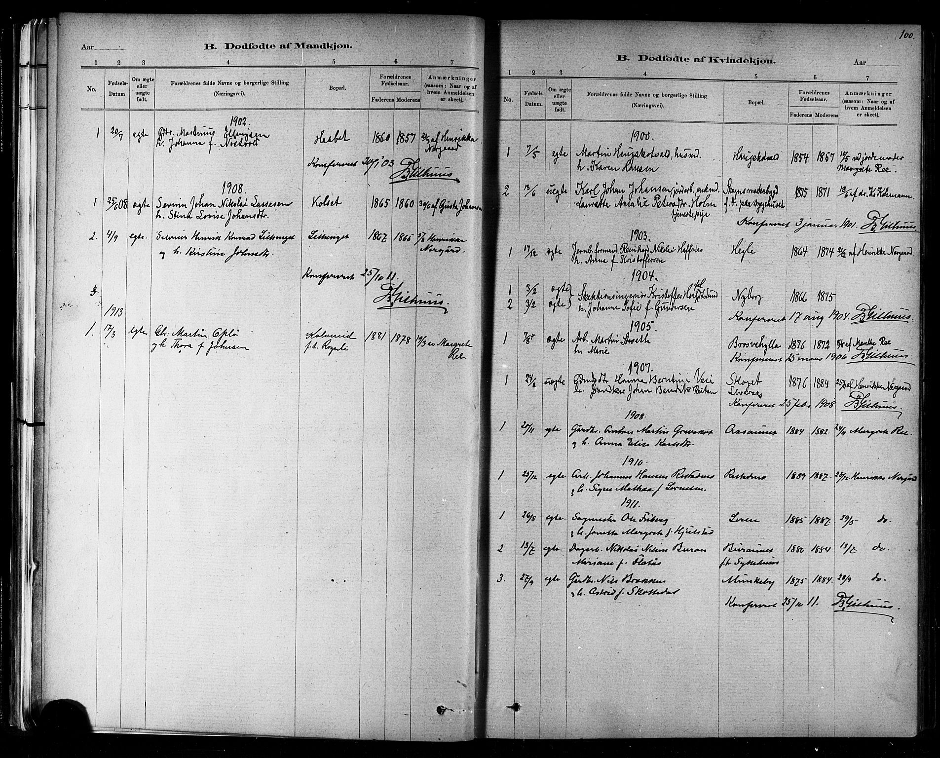 Ministerialprotokoller, klokkerbøker og fødselsregistre - Nord-Trøndelag, SAT/A-1458/721/L0208: Parish register (copy) no. 721C01, 1880-1917, p. 100