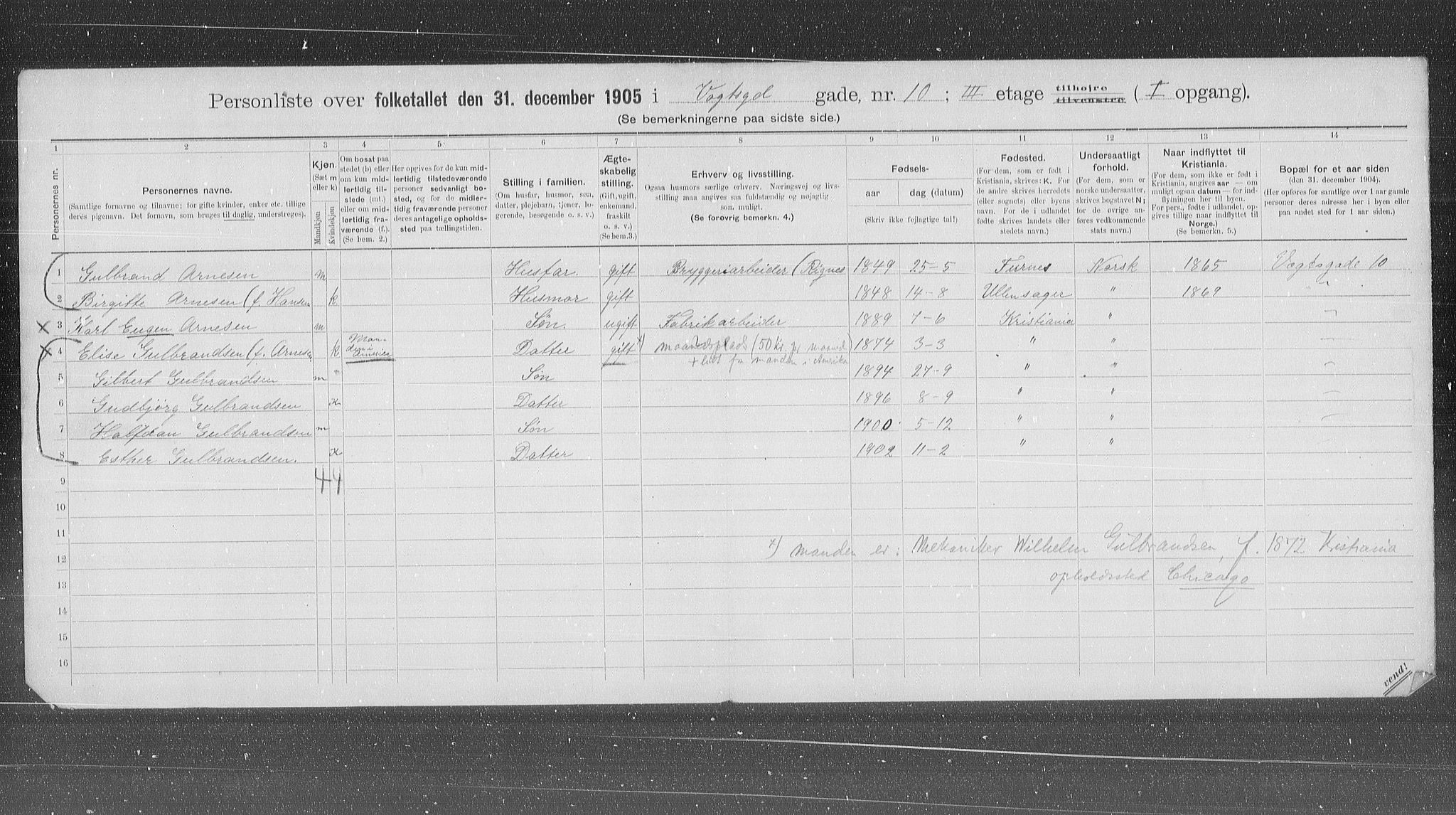 OBA, Municipal Census 1905 for Kristiania, 1905, p. 65577