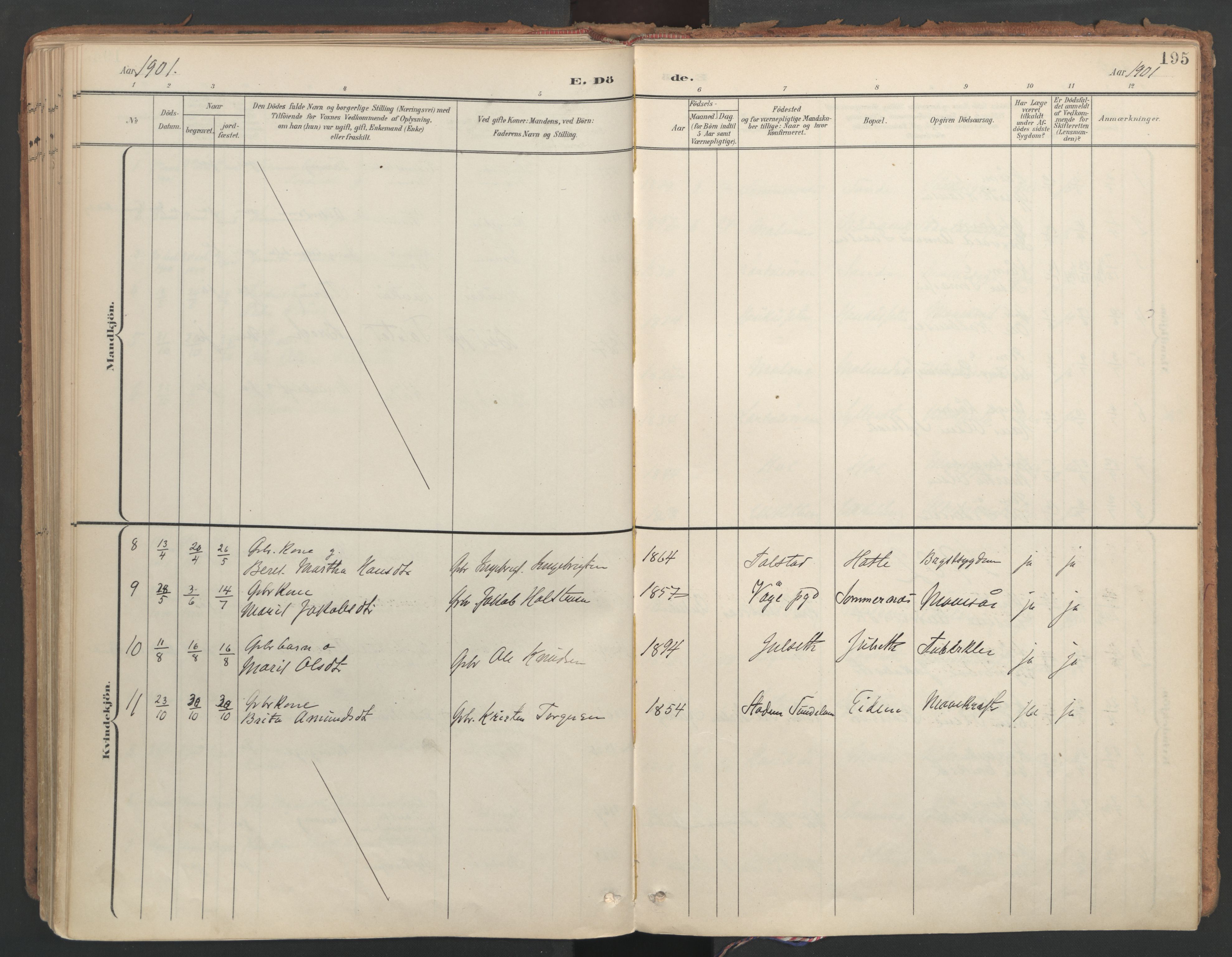 Ministerialprotokoller, klokkerbøker og fødselsregistre - Møre og Romsdal, SAT/A-1454/564/L0741: Parish register (official) no. 564A02, 1900-1976, p. 195