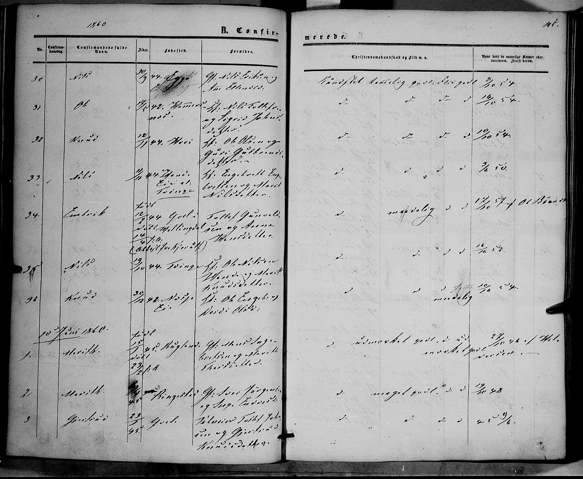Vestre Slidre prestekontor, AV/SAH-PREST-136/H/Ha/Haa/L0002: Parish register (official) no. 2, 1856-1864, p. 105