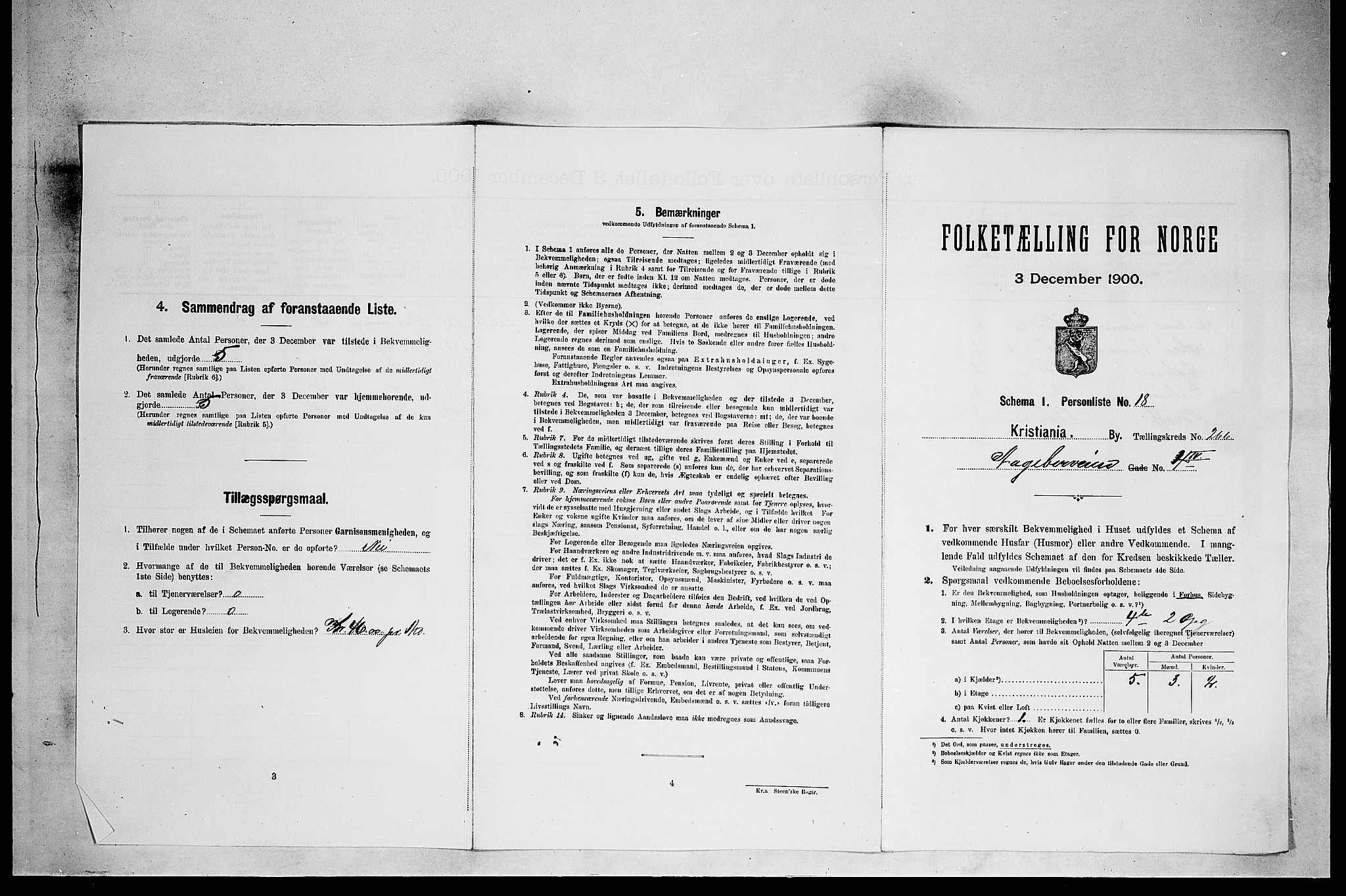 SAO, 1900 census for Kristiania, 1900, p. 23