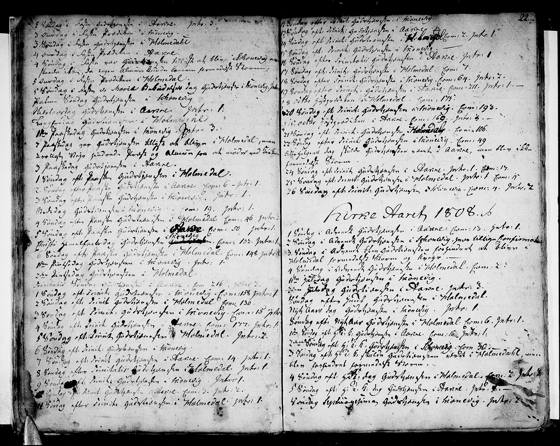 Skånevik sokneprestembete, AV/SAB-A-77801/H/Haa: Parish register (official) no. A 2, 1790-1824, p. 22