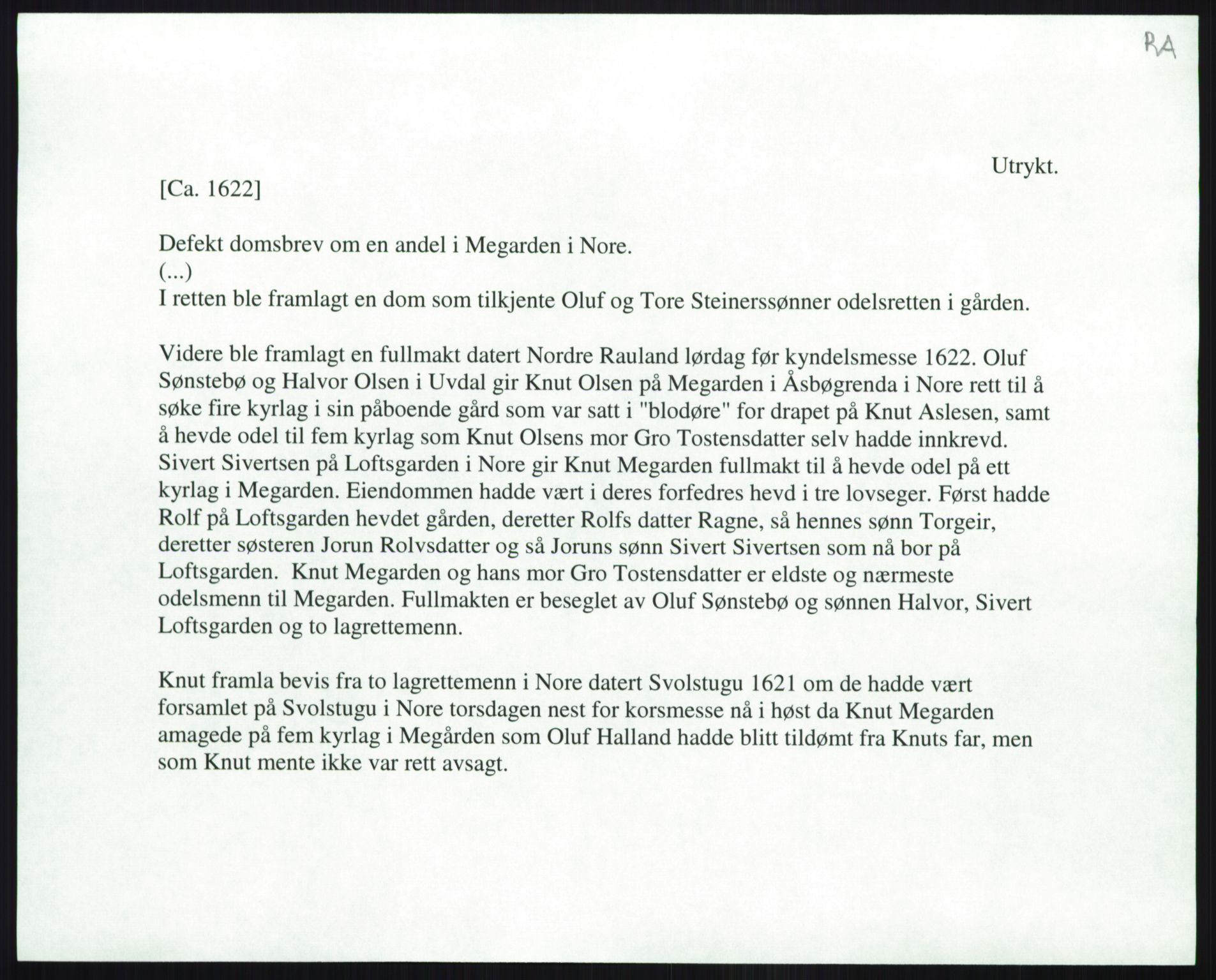 Riksarkivets diplomsamling, AV/RA-EA-5965/F35/F35b/L0006: Riksarkivets diplomer, seddelregister, 1613-1624, p. 617