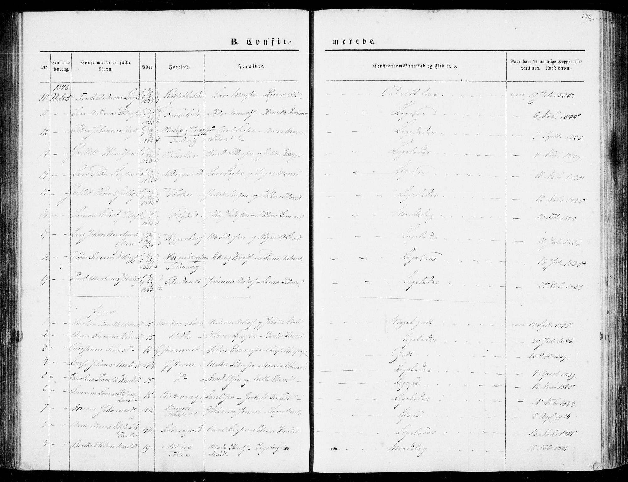 Ministerialprotokoller, klokkerbøker og fødselsregistre - Møre og Romsdal, AV/SAT-A-1454/528/L0397: Parish register (official) no. 528A08, 1848-1858, p. 136