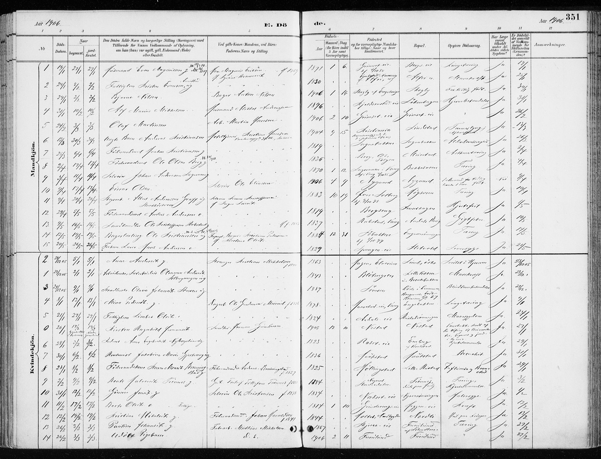 Løten prestekontor, SAH/PREST-022/K/Ka/L0010: Parish register (official) no. 10, 1892-1907, p. 351