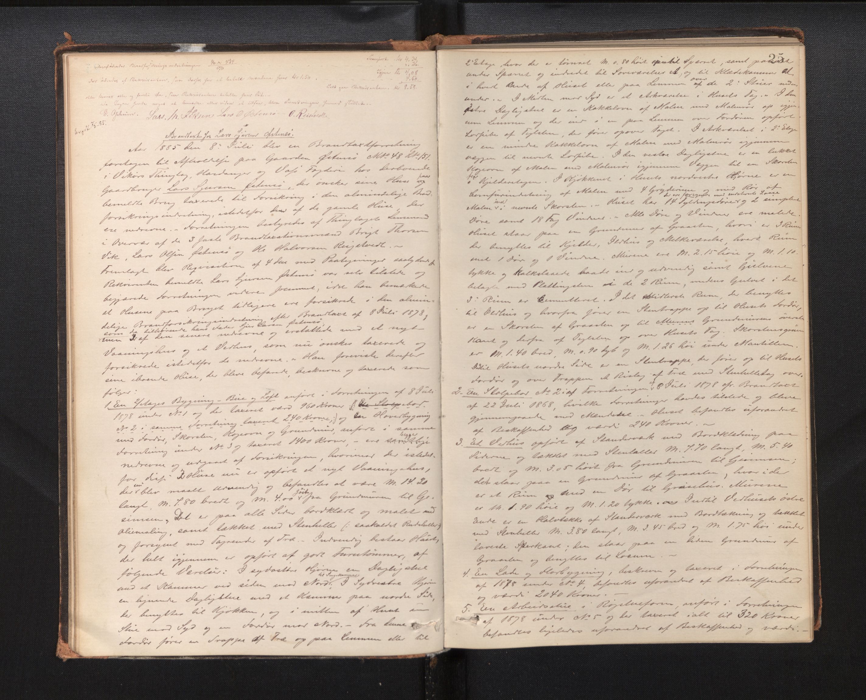 Lensmannen i Kvam, AV/SAB-A-33201/0012/L0002: Branntakstprotokoll, 1881-1919, p. 24b-25a