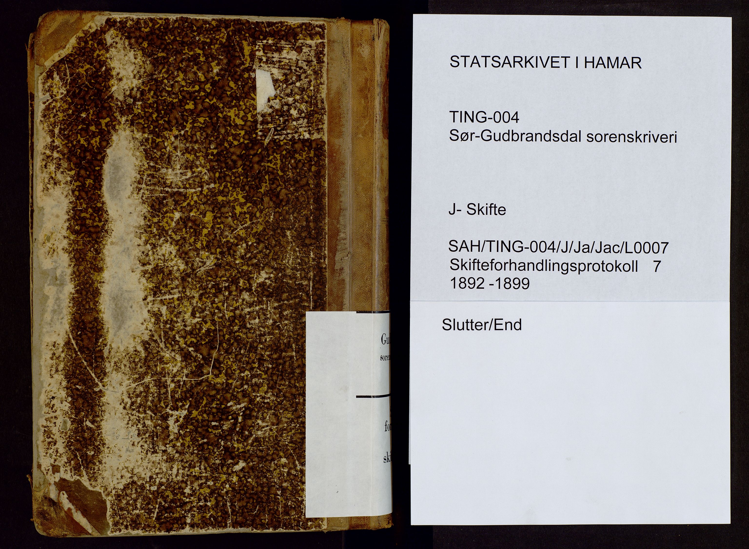 Sør-Gudbrandsdal tingrett, SAH/TING-004/J/Ja/Jac/L0007: Skifteforhandlings- og skifteutlodningsprotokoll, 1892-1899