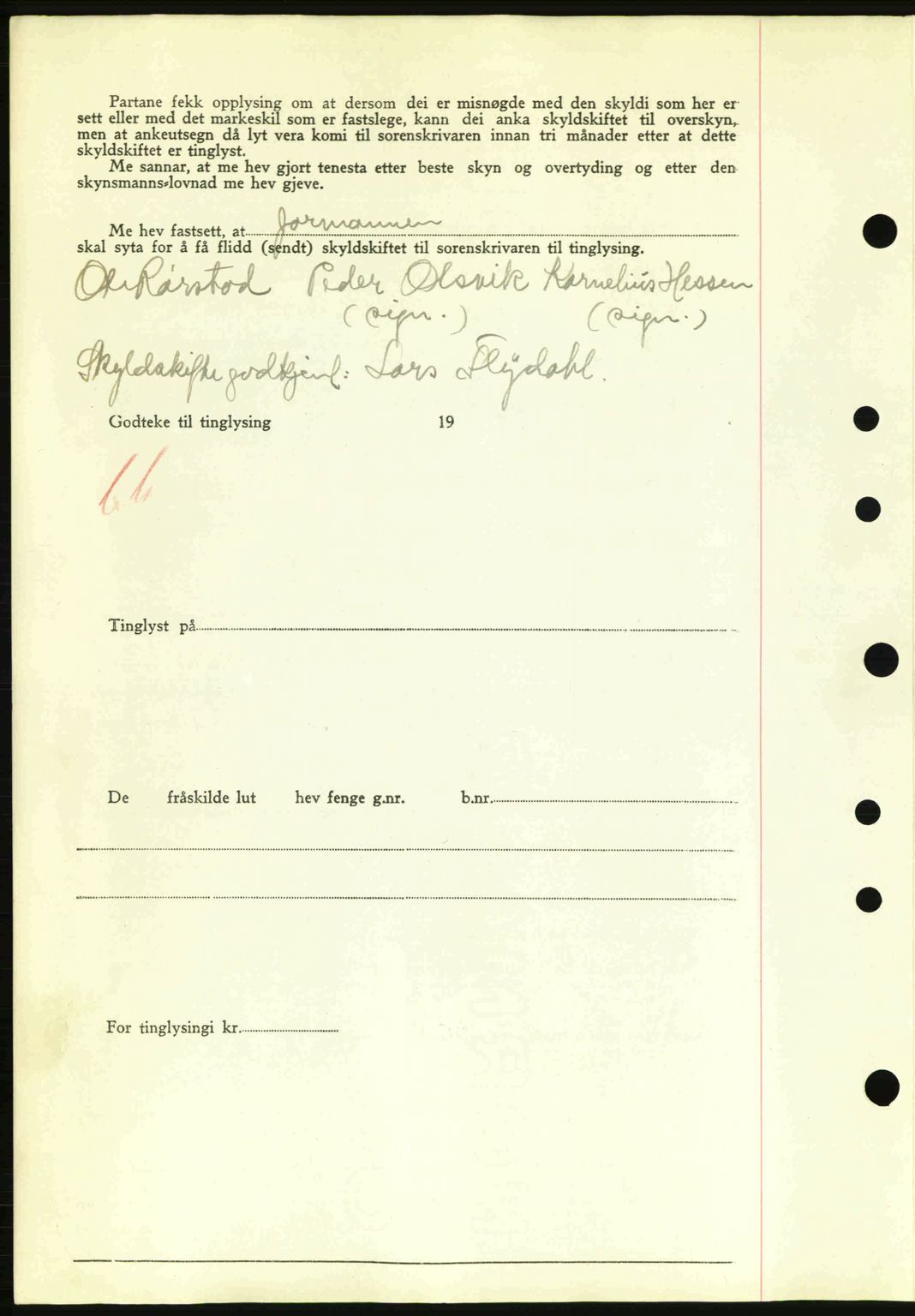 Nordre Sunnmøre sorenskriveri, AV/SAT-A-0006/1/2/2C/2Ca: Mortgage book no. A13, 1942-1942, Diary no: : 779/1942