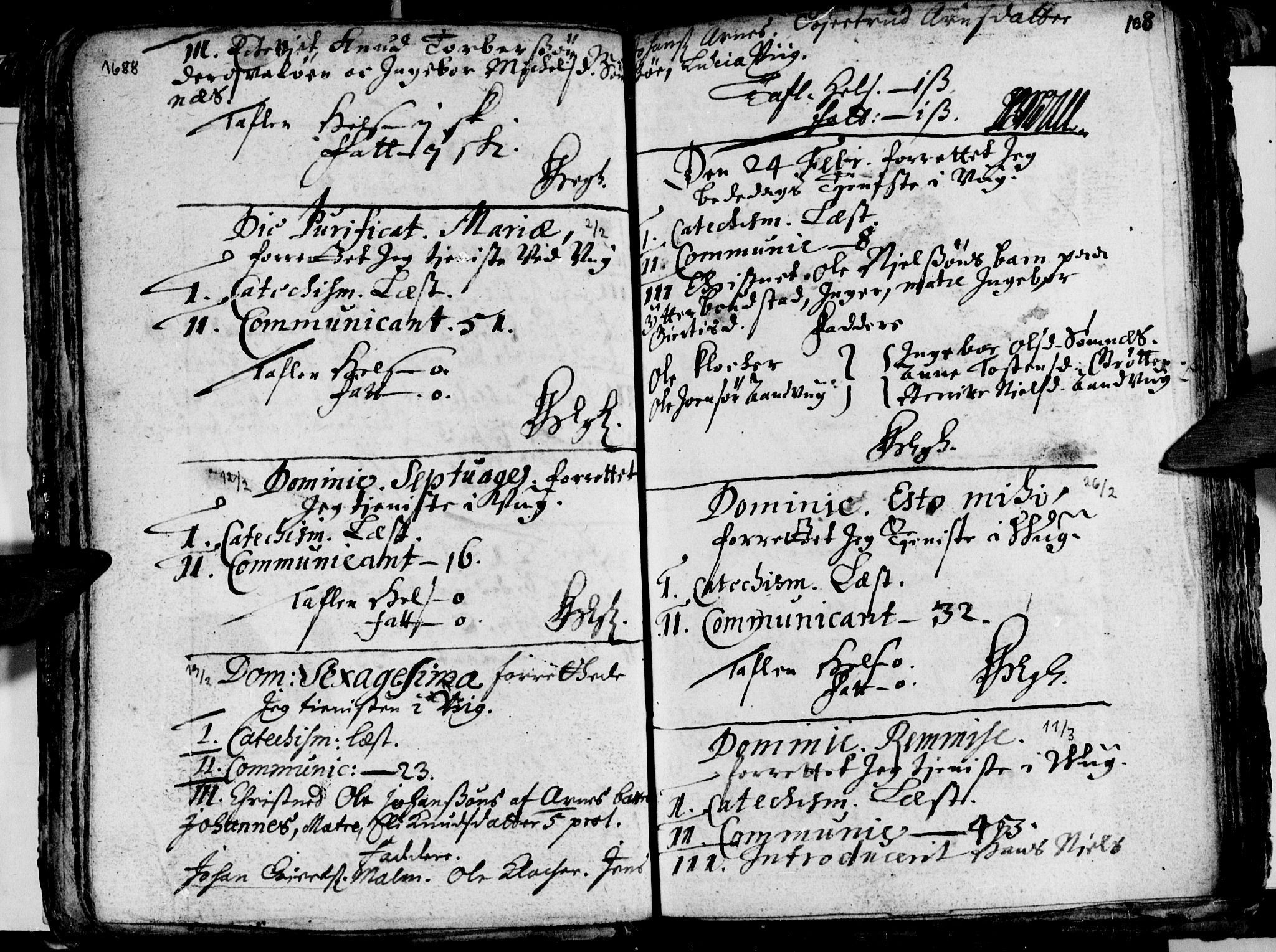 Ministerialprotokoller, klokkerbøker og fødselsregistre - Nordland, AV/SAT-A-1459/812/L0172: Parish register (official) no. 812A01, 1677-1718, p. 108