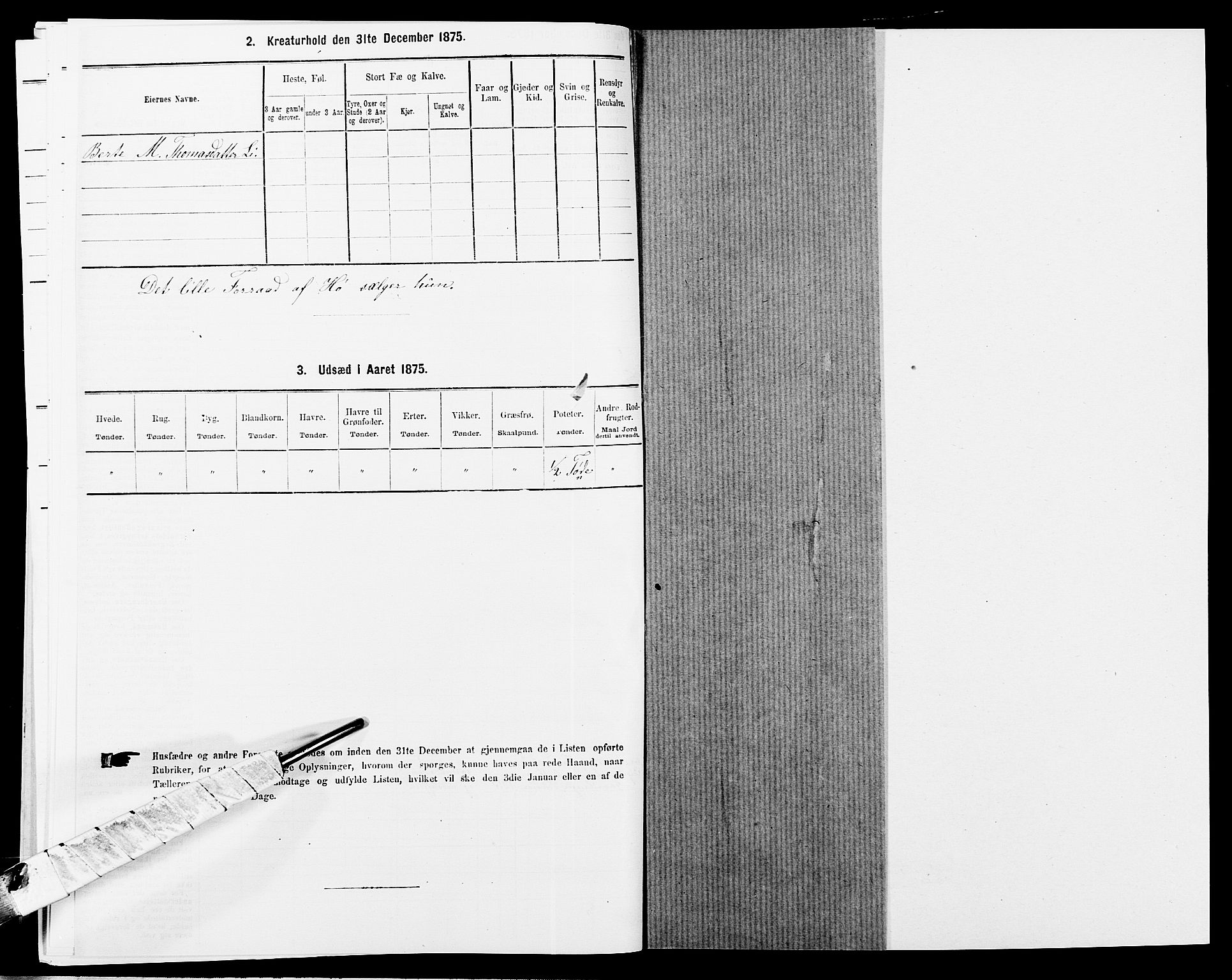 SAK, 1875 census for 1019L Mandal/Halse og Harkmark, 1875, p. 1122