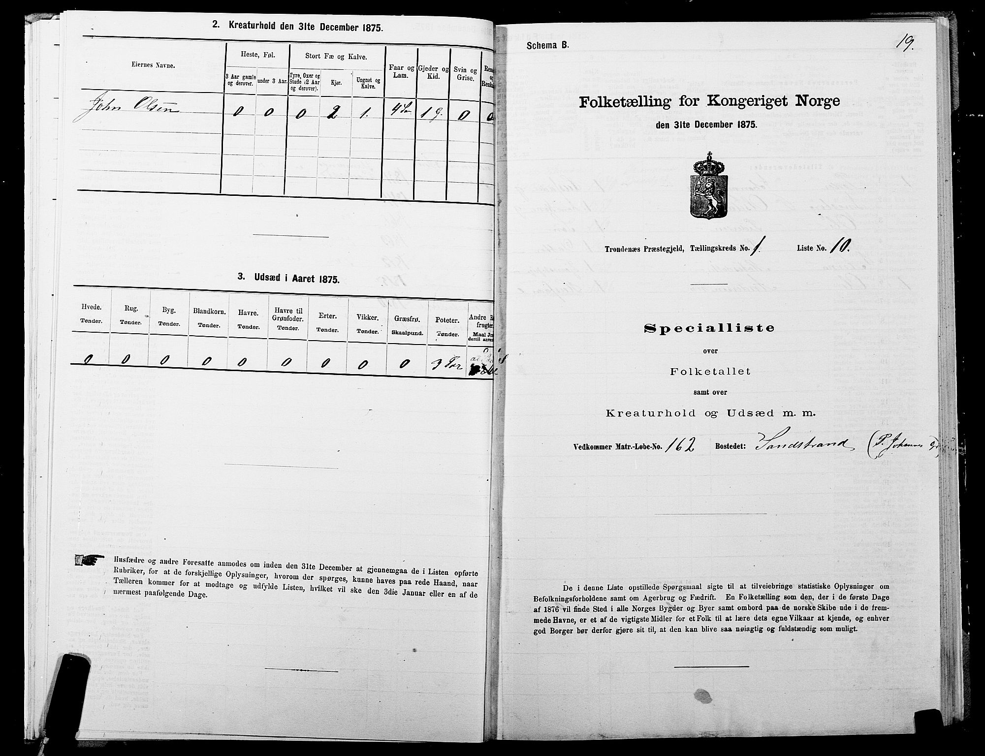 SATØ, 1875 census for 1914P Trondenes, 1875, p. 1019
