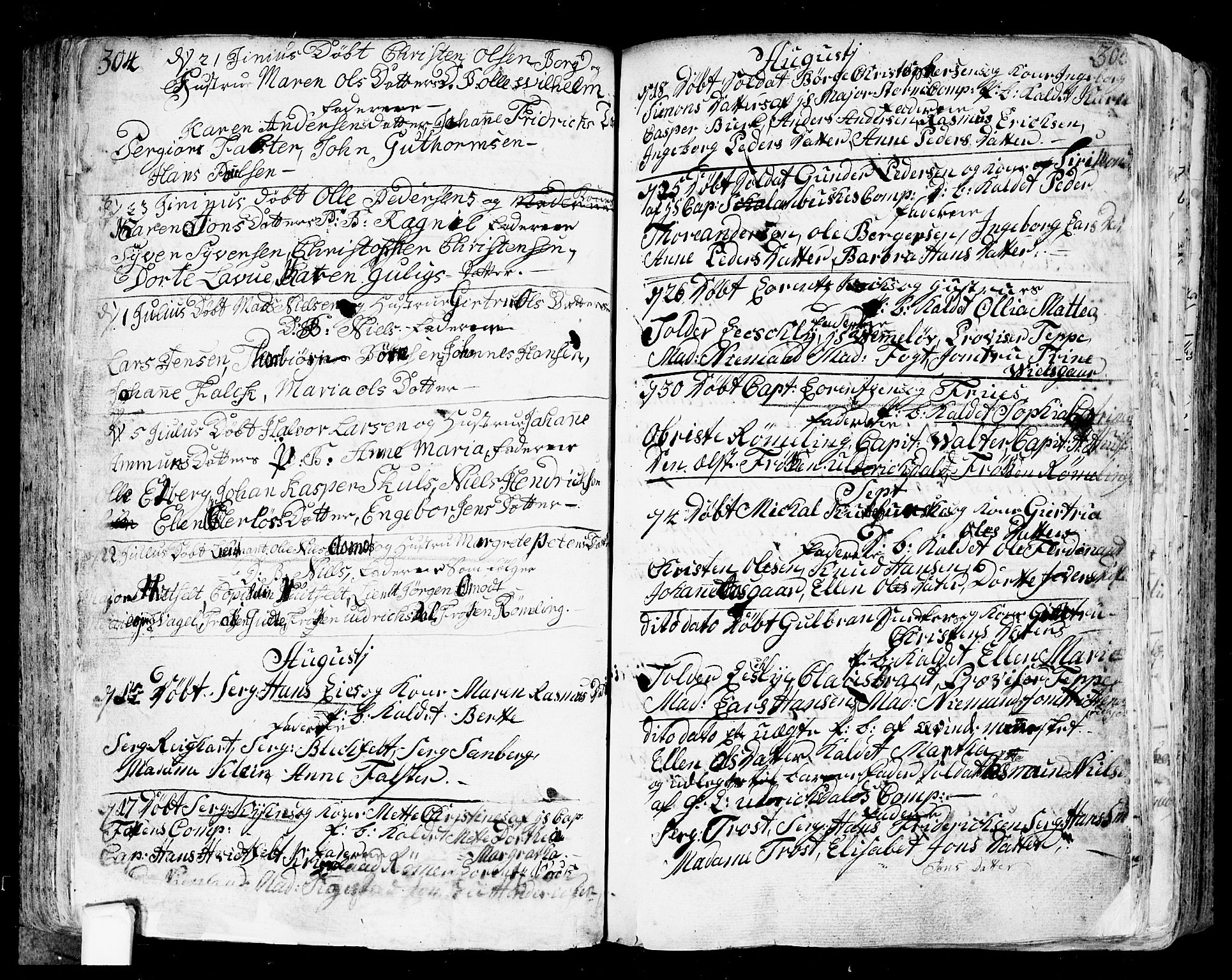 Fredrikstad prestekontor Kirkebøker, AV/SAO-A-11082/F/Fa/L0002: Parish register (official) no. 2, 1750-1804, p. 304-305