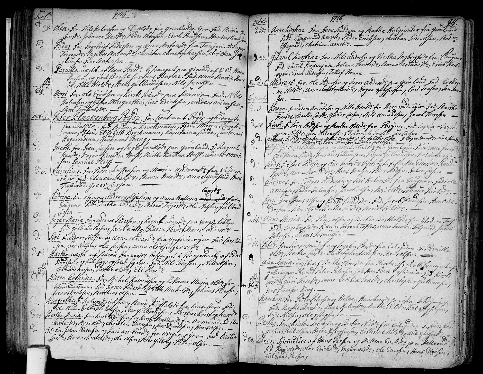 Aker prestekontor kirkebøker, SAO/A-10861/F/L0009: Parish register (official) no. 9, 1765-1785, p. 94