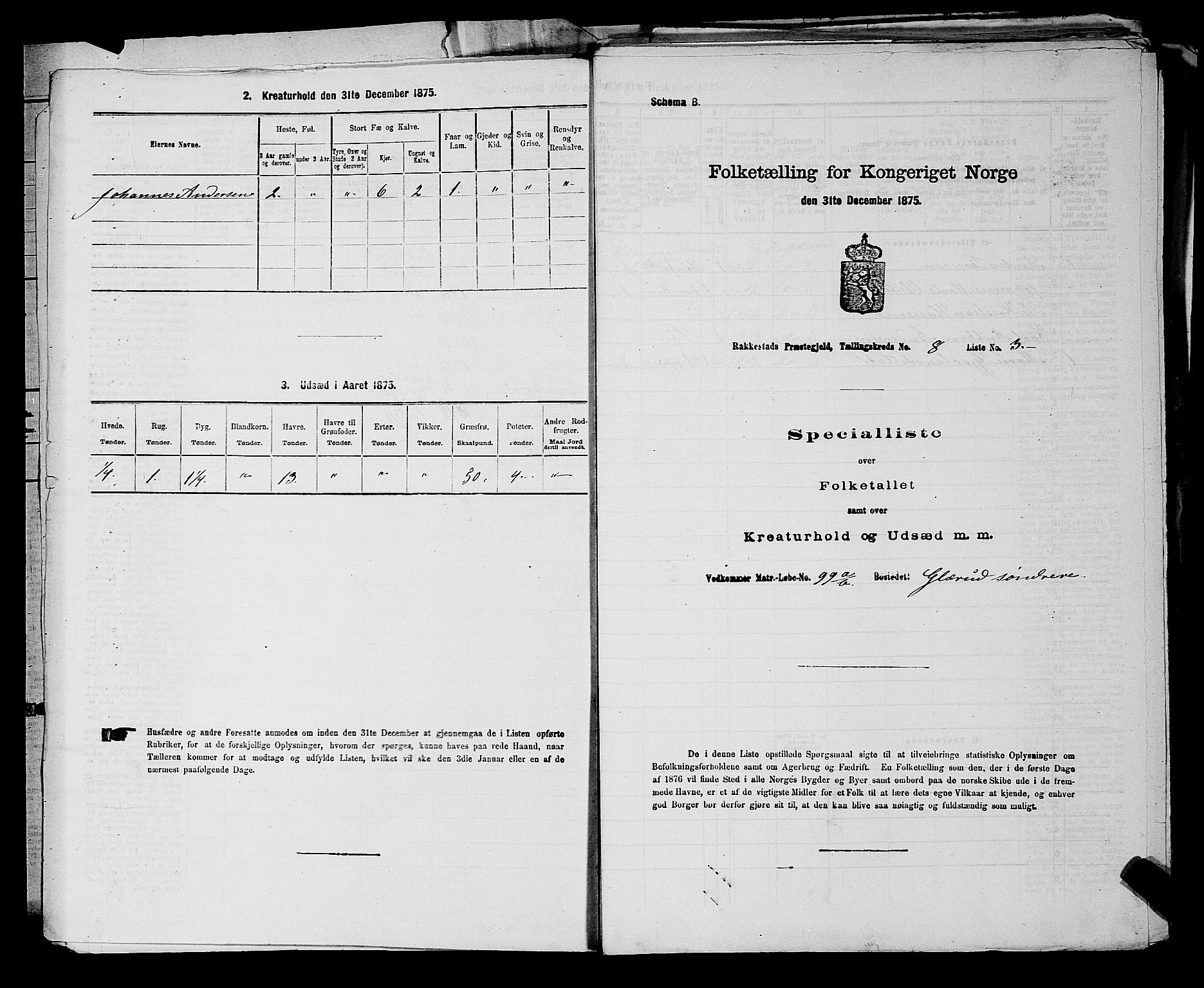 RA, 1875 census for 0128P Rakkestad, 1875, p. 929