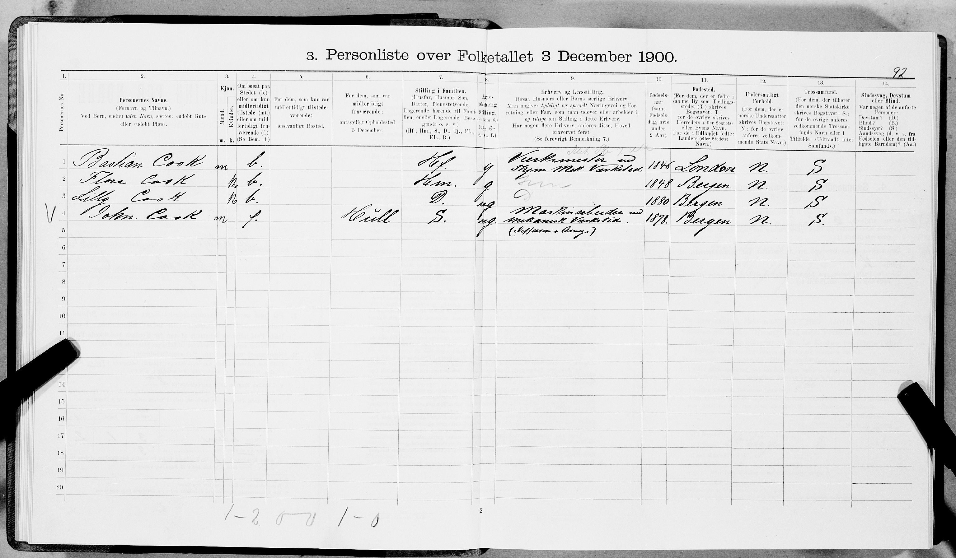 SAT, 1900 census for Trondheim, 1900, p. 11873