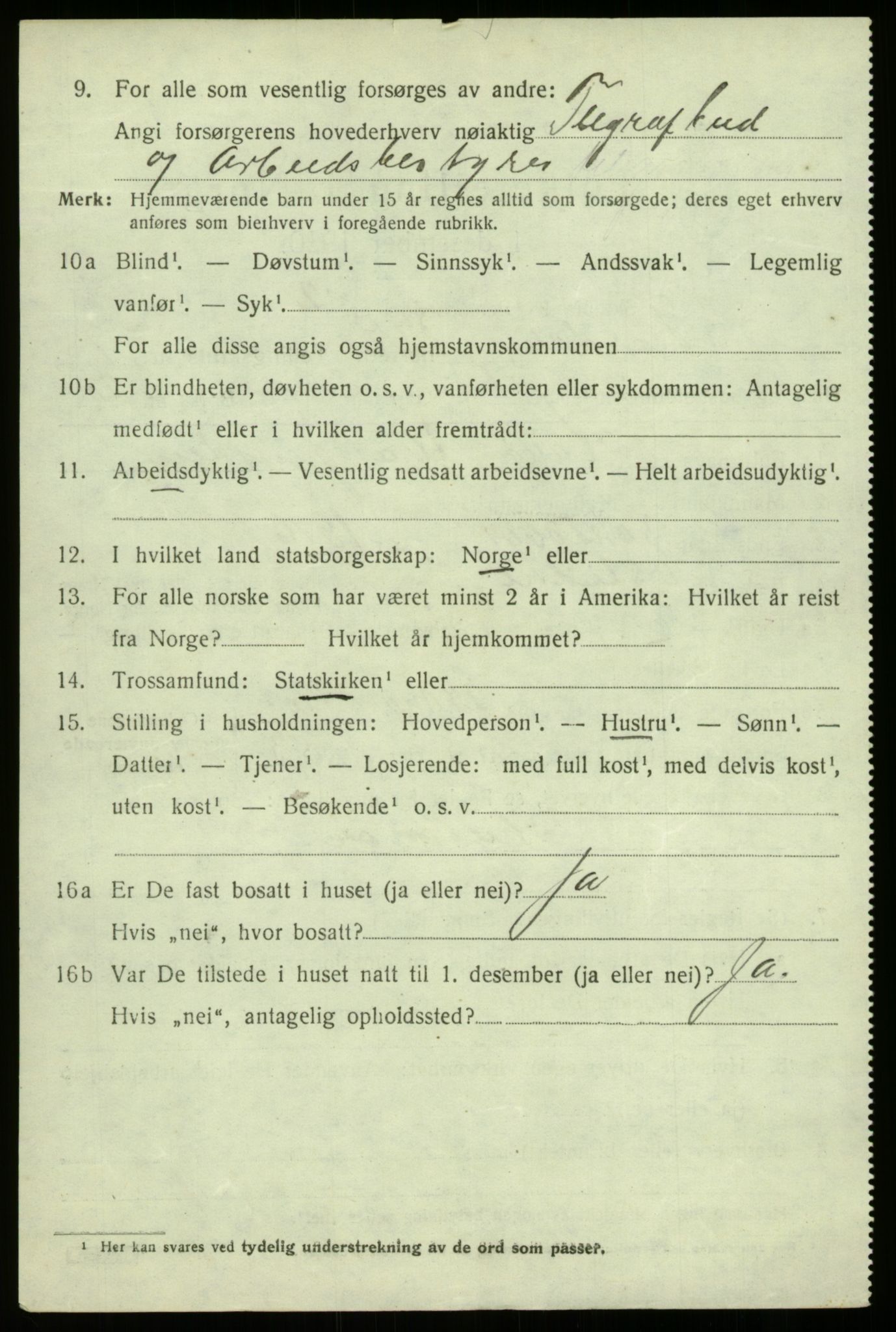 SAB, 1920 census for Lærdal, 1920, p. 3173