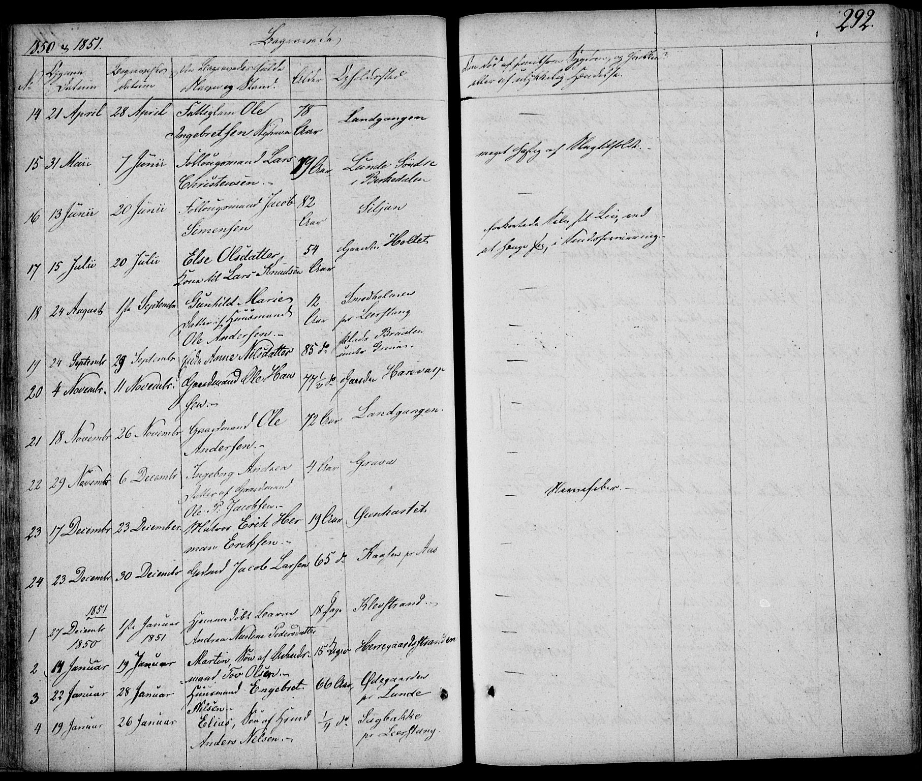 Eidanger kirkebøker, AV/SAKO-A-261/F/Fa/L0008: Parish register (official) no. 8, 1831-1858, p. 292