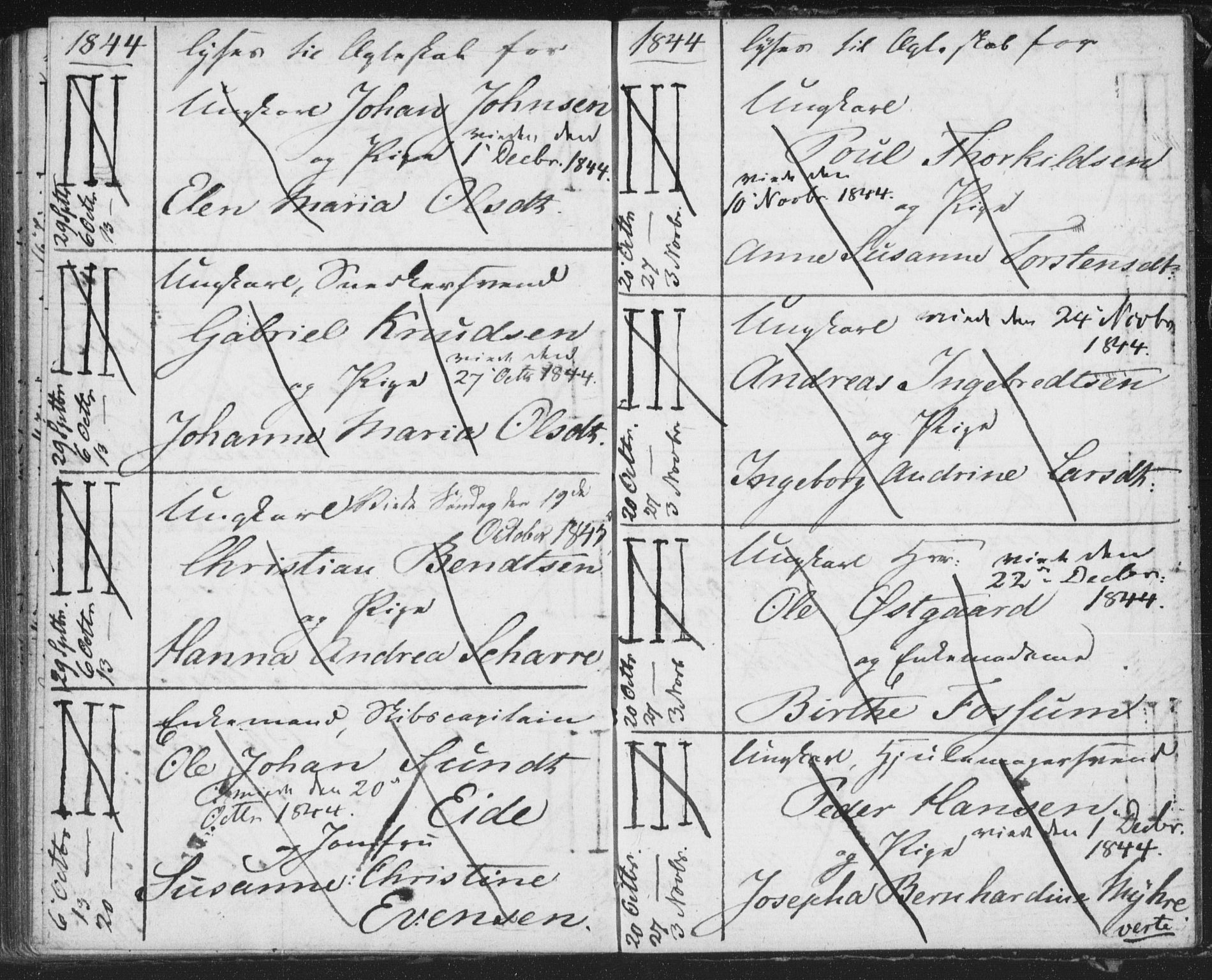 Bragernes kirkebøker, AV/SAKO-A-6/H/Ha/L0002: Banns register no. 2, 1832-1846
