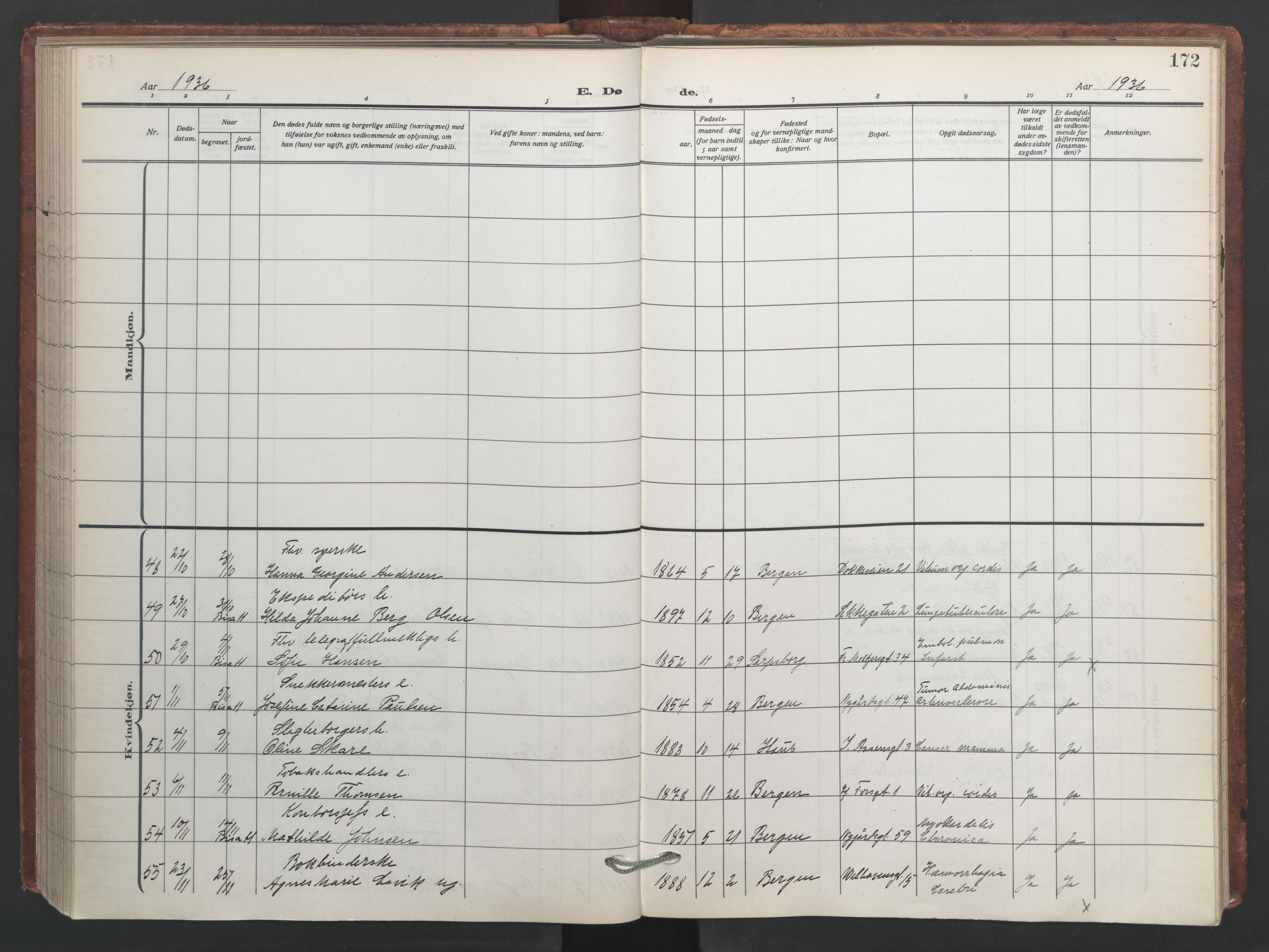 Johanneskirken sokneprestembete, SAB/A-76001/H/Hab: Parish register (copy) no. D 2, 1916-1950, p. 171b-172a