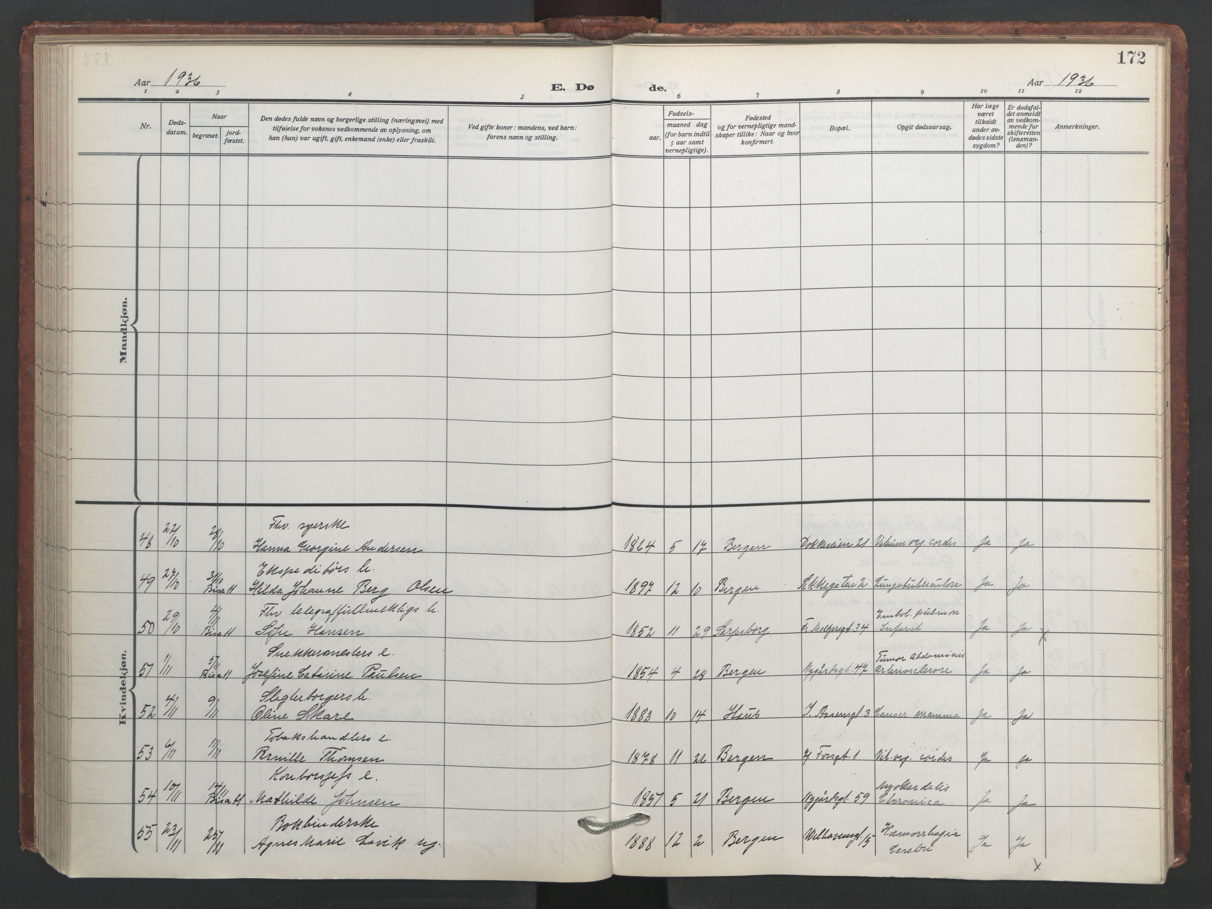 Johanneskirken sokneprestembete, AV/SAB-A-76001/H/Hab: Parish register (copy) no. D 2, 1916-1950, p. 171b-172a