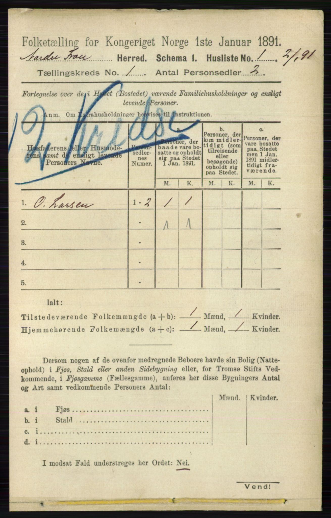 RA, 1891 census for 0518 Nord-Fron, 1891, p. 35