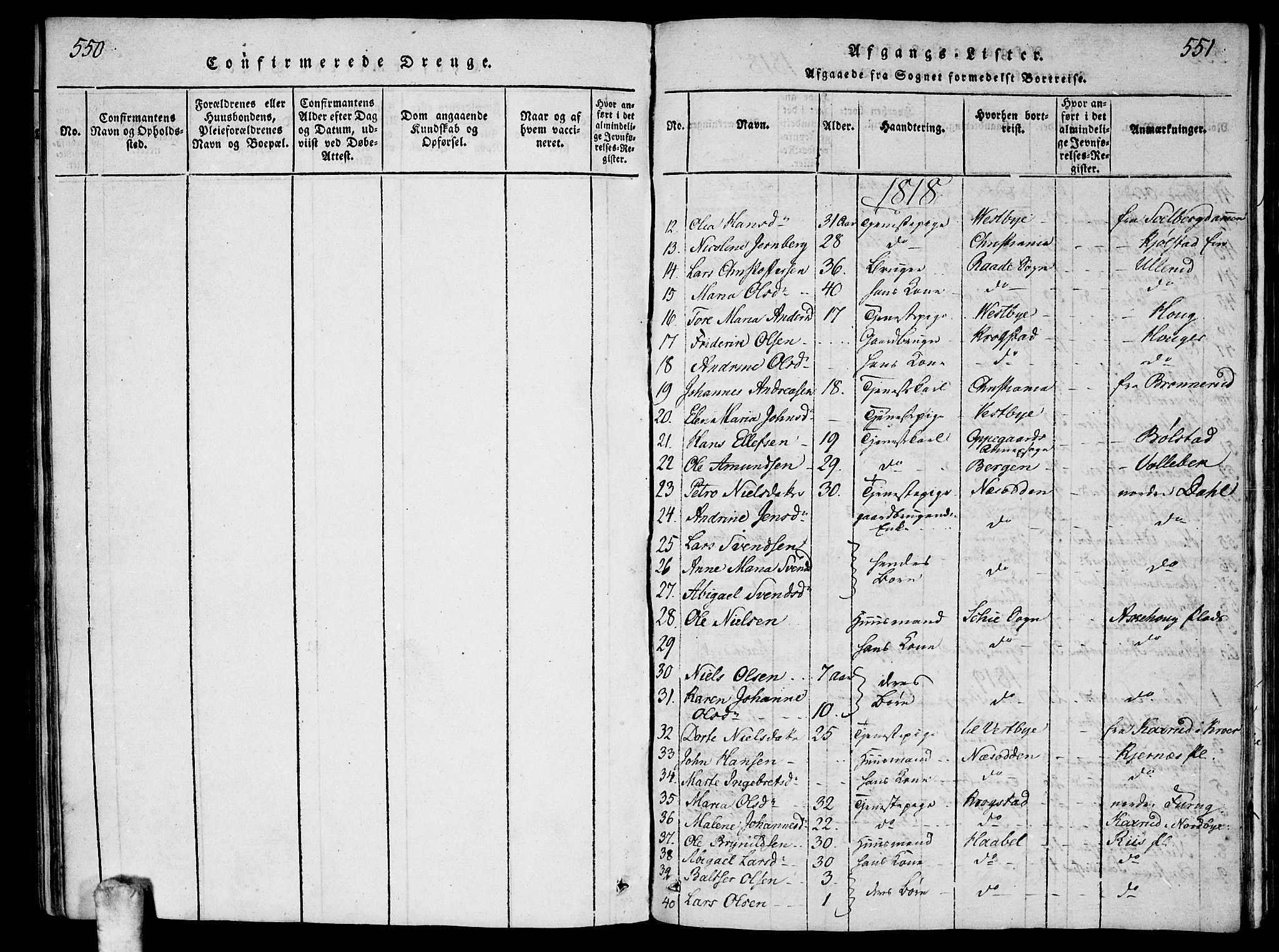 Ås prestekontor Kirkebøker, SAO/A-10894/F/Fa/L0004: Parish register (official) no. I 4, 1818-1826, p. 550-551