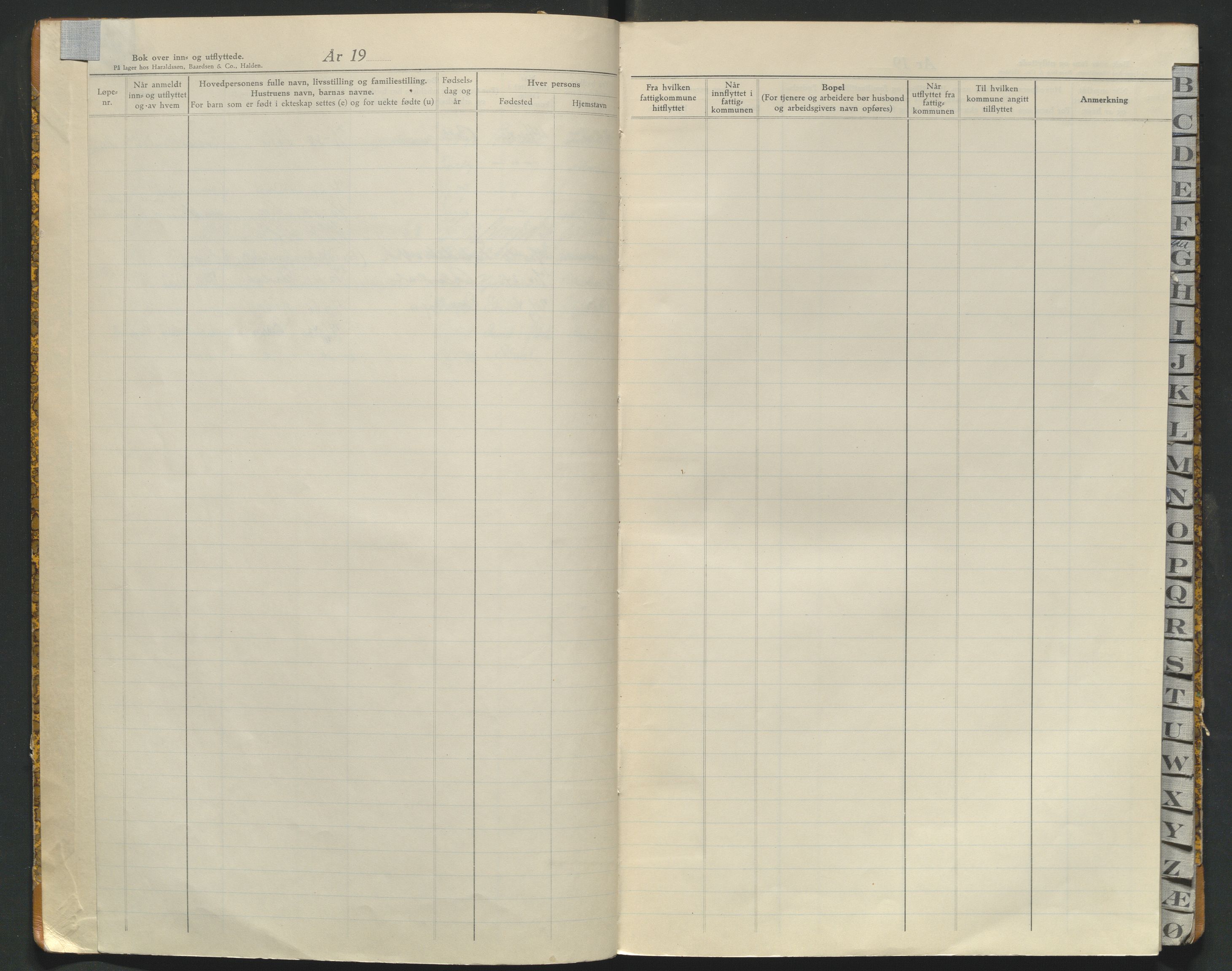 Alvdal og Folldal lensmannskontor, AV/SAH-LHA-007/N/Na/L0002: Protokoll over inn- og utflyttede - Alvdal, 1937-1943