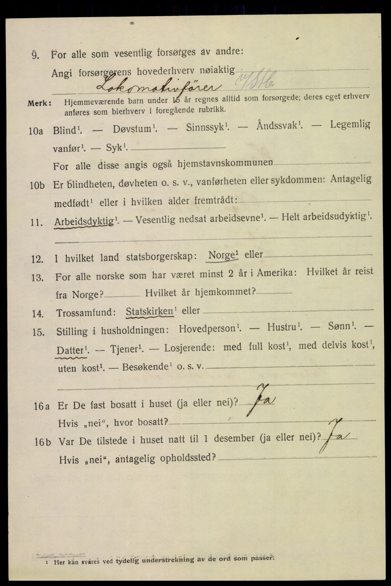 SAH, 1920 census for Hamar, 1920, p. 13000