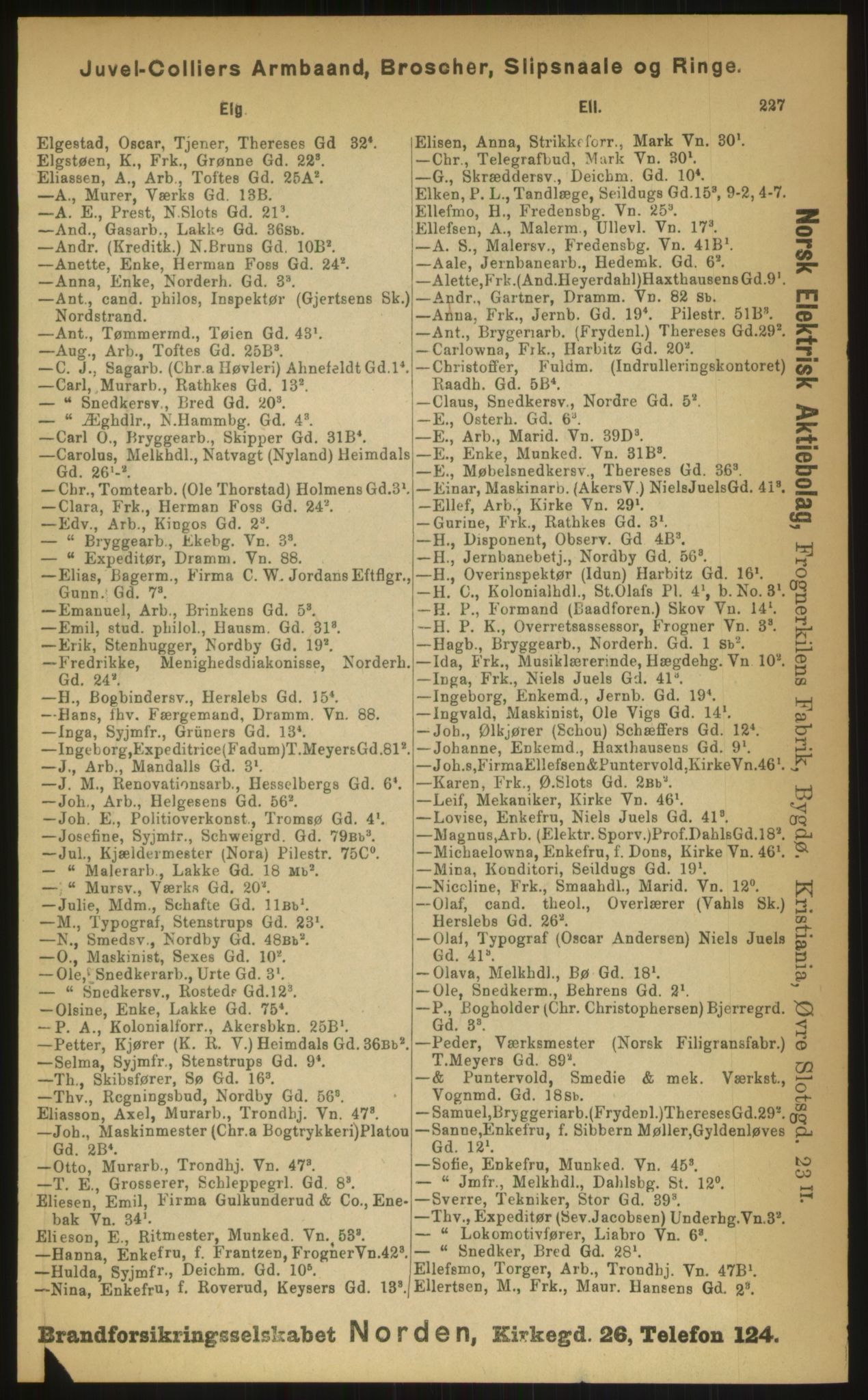 Kristiania/Oslo adressebok, PUBL/-, 1899, p. 227
