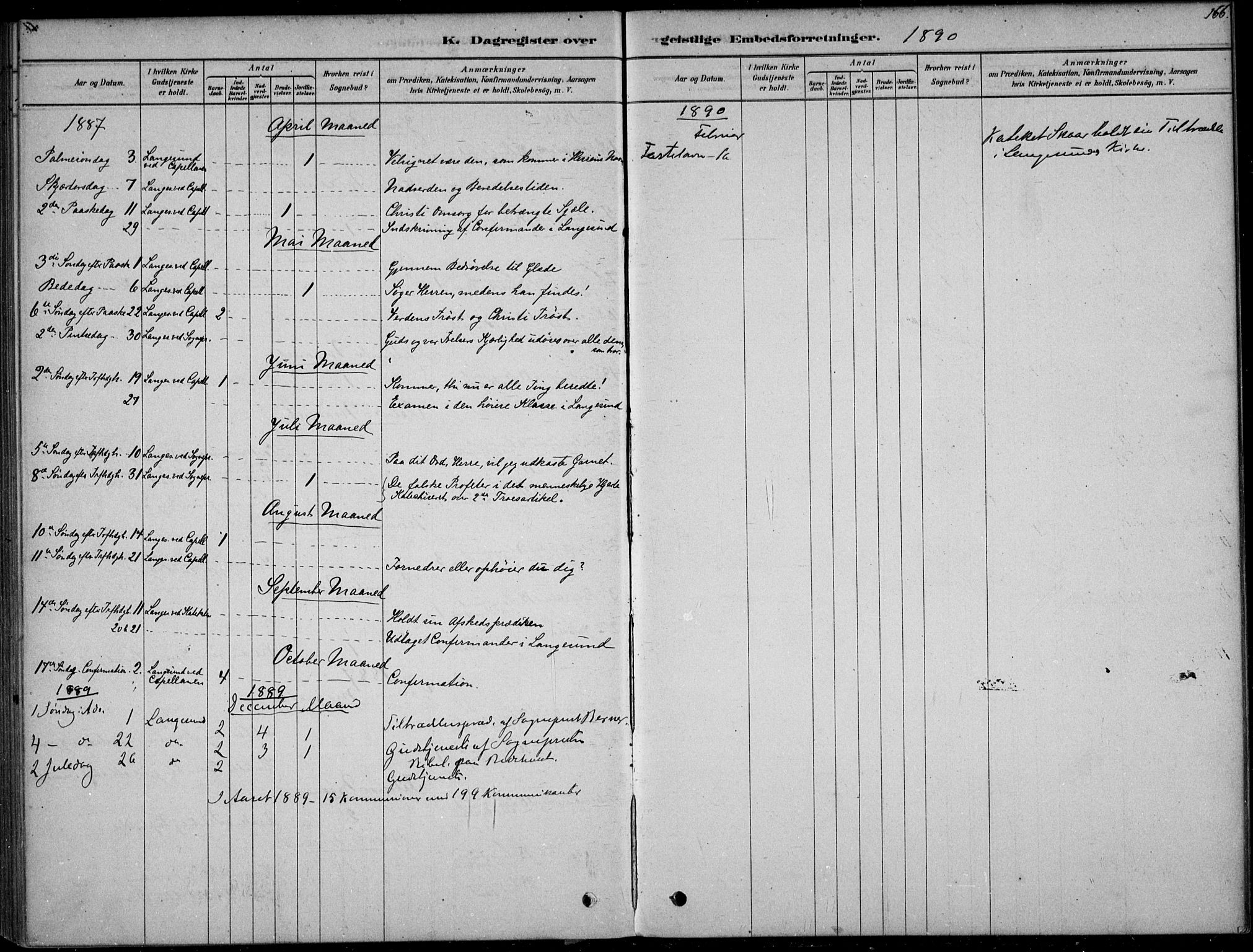 Langesund kirkebøker, AV/SAKO-A-280/F/Fa/L0002: Parish register (official) no. 2, 1878-1892, p. 166