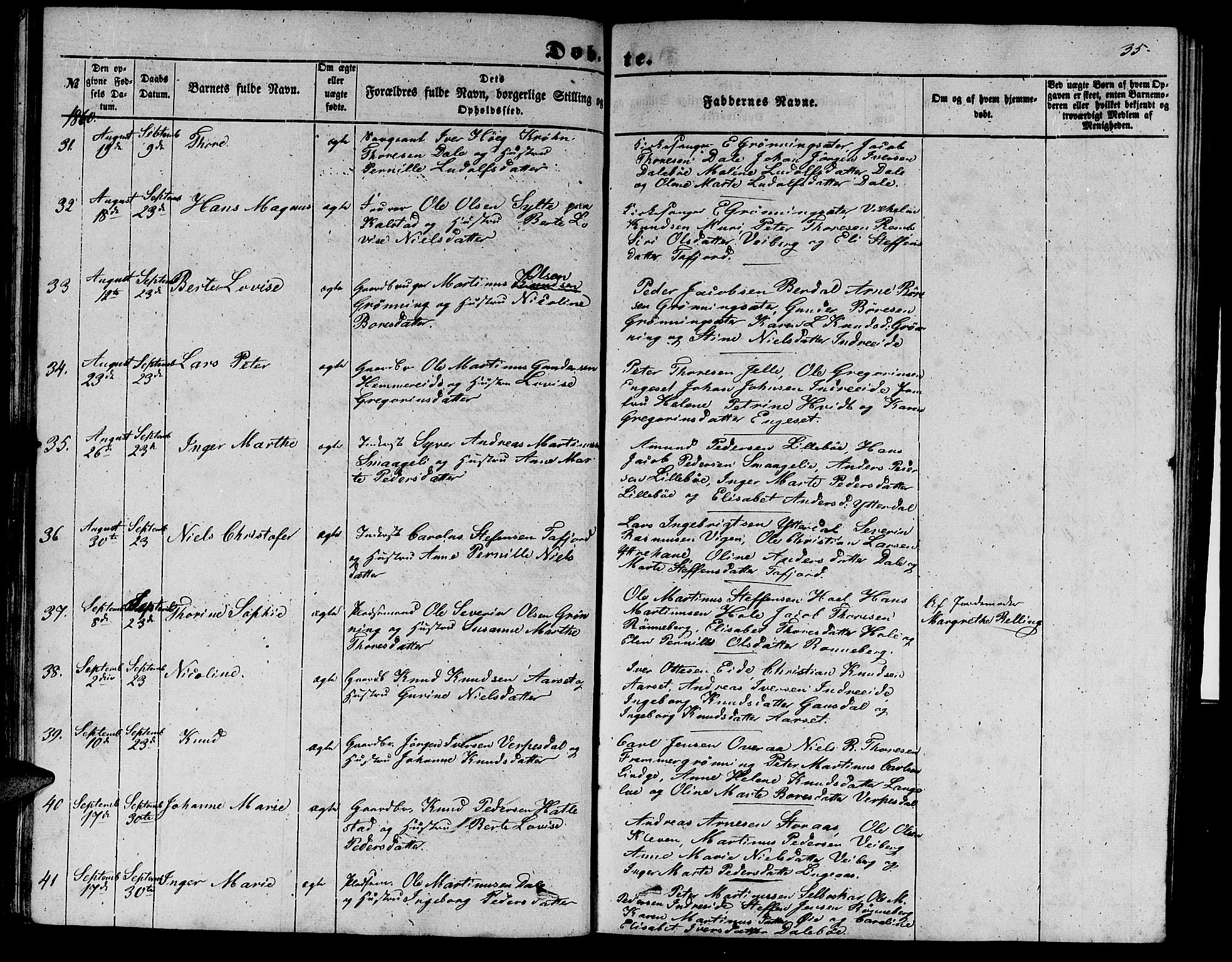 Ministerialprotokoller, klokkerbøker og fødselsregistre - Møre og Romsdal, AV/SAT-A-1454/519/L0261: Parish register (copy) no. 519C02, 1854-1867, p. 35
