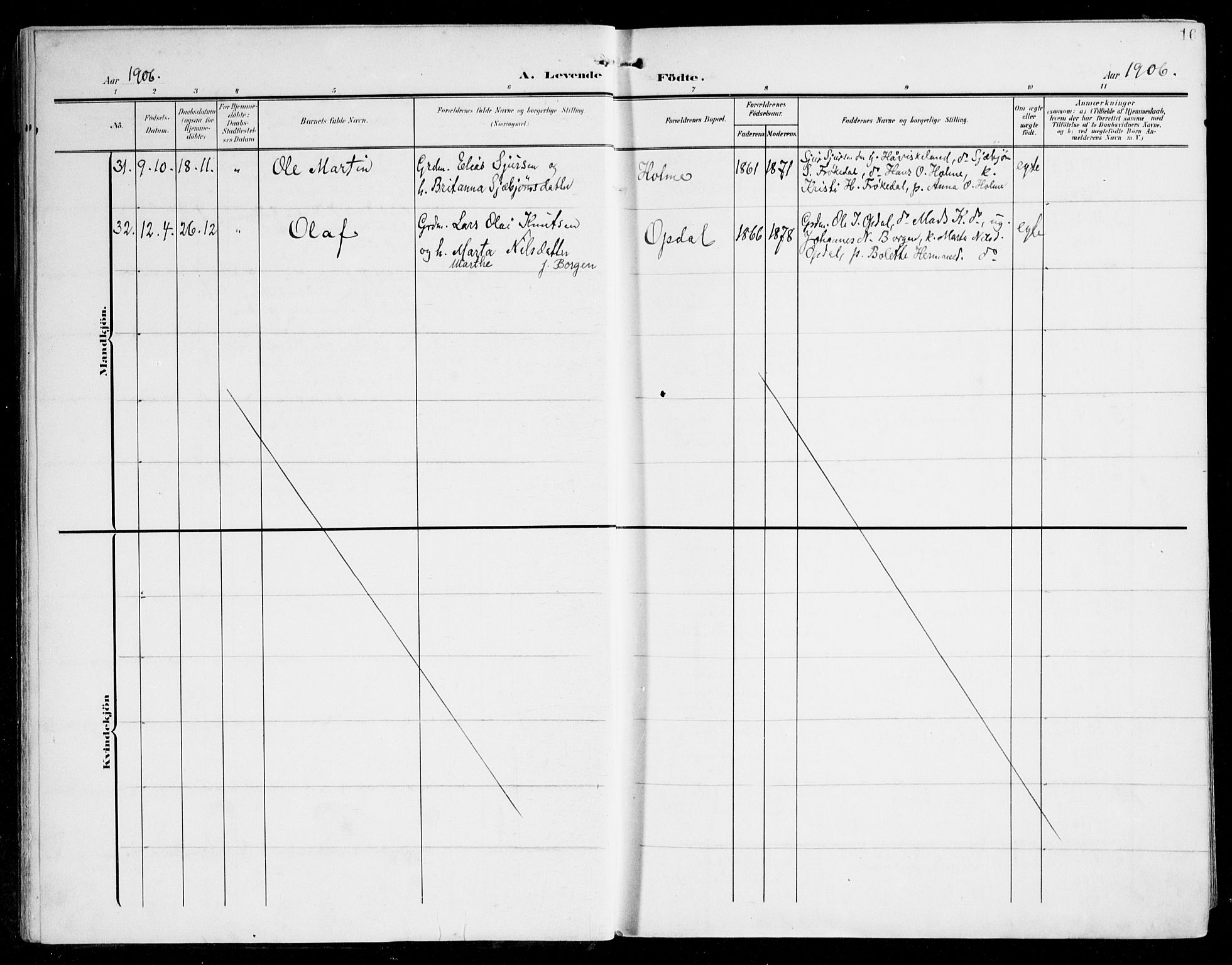 Tysnes sokneprestembete, AV/SAB-A-78601/H/Haa: Parish register (official) no. D 2, 1905-1922, p. 17