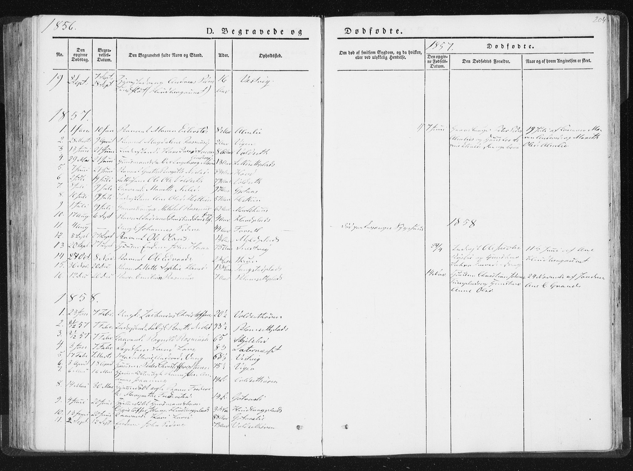 Ministerialprotokoller, klokkerbøker og fødselsregistre - Nord-Trøndelag, SAT/A-1458/744/L0418: Parish register (official) no. 744A02, 1843-1866, p. 204
