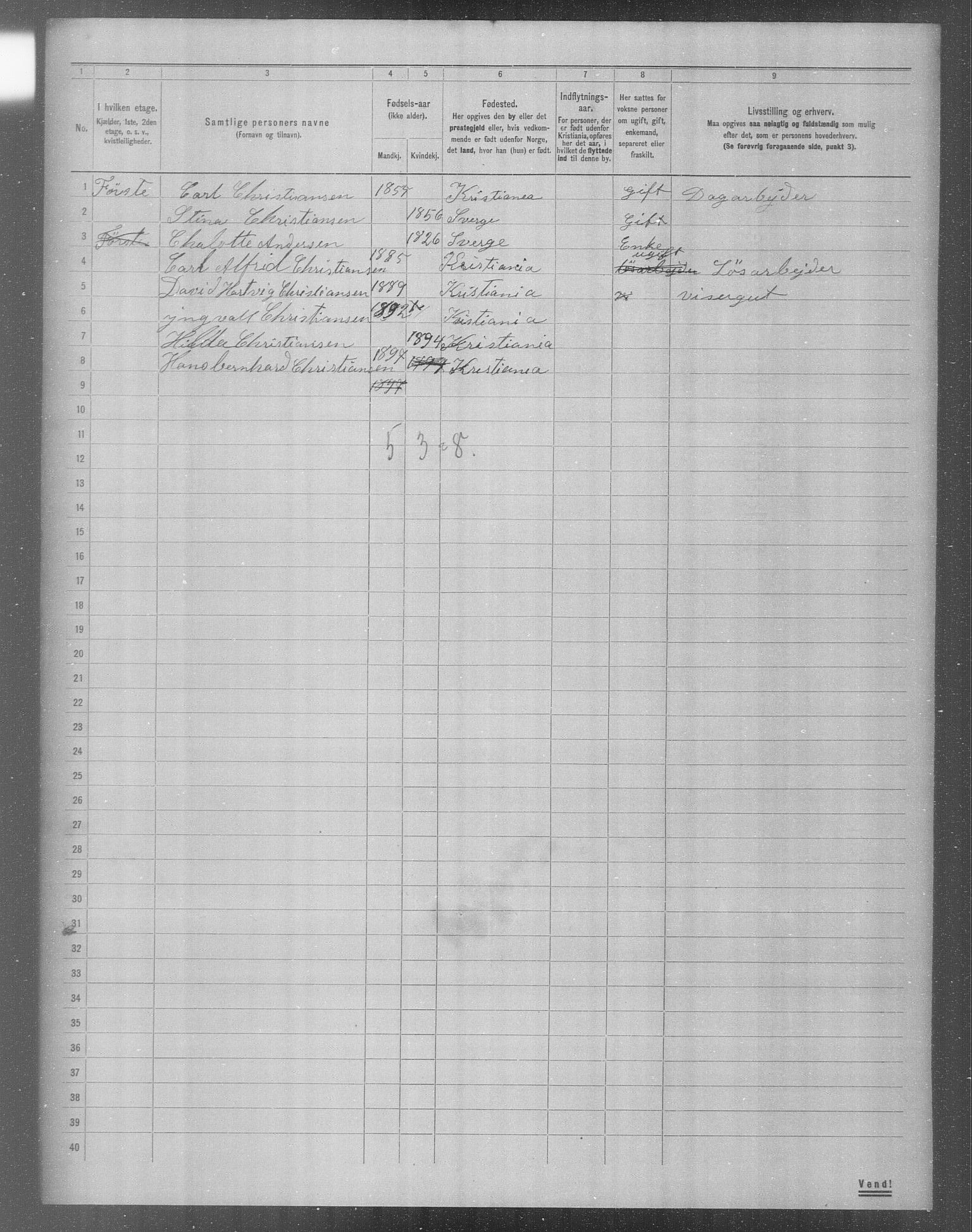 OBA, Municipal Census 1904 for Kristiania, 1904, p. 11190