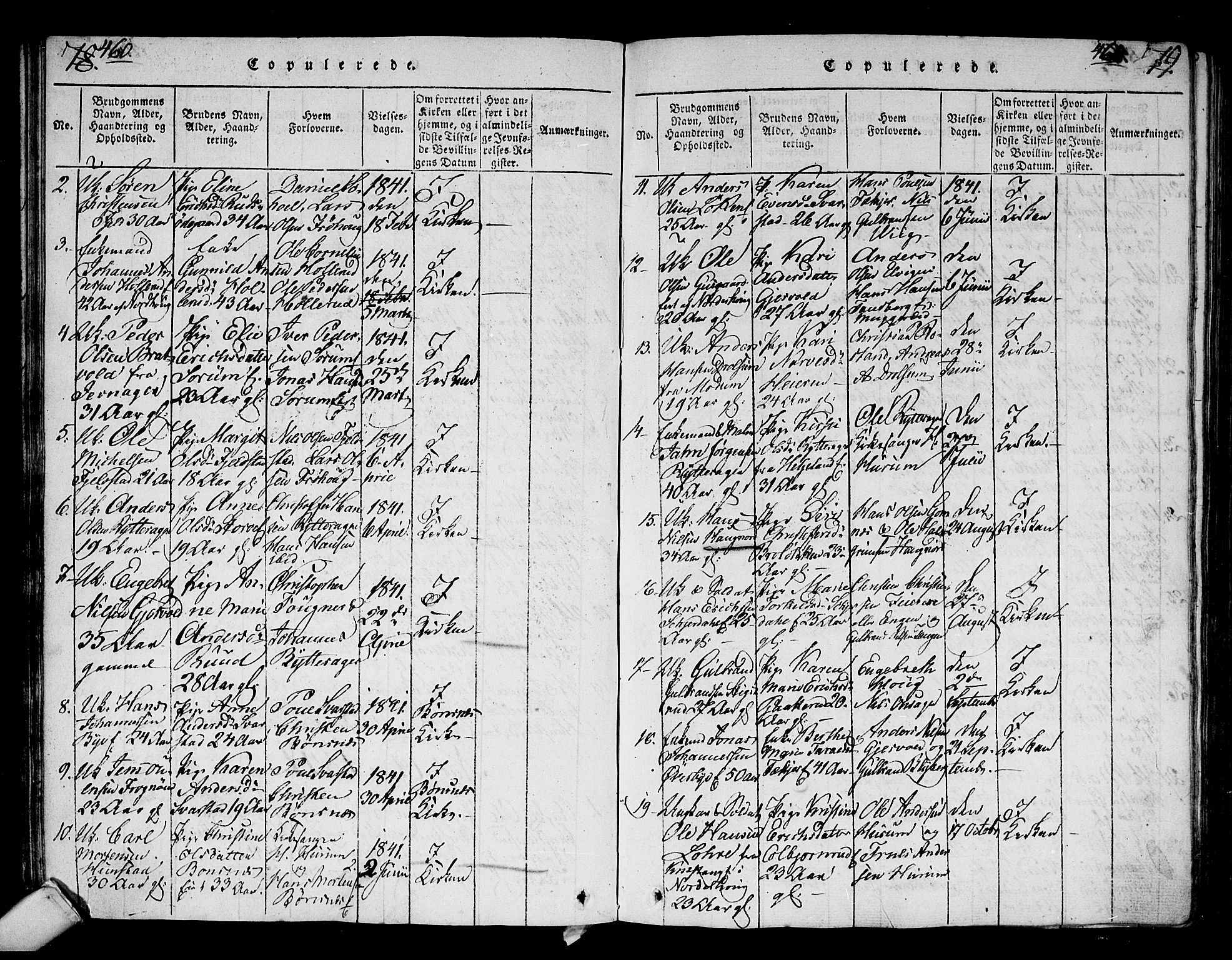 Hole kirkebøker, SAKO/A-228/G/Ga/L0001: Parish register (copy) no. I 1, 1814-1842, p. 460-461